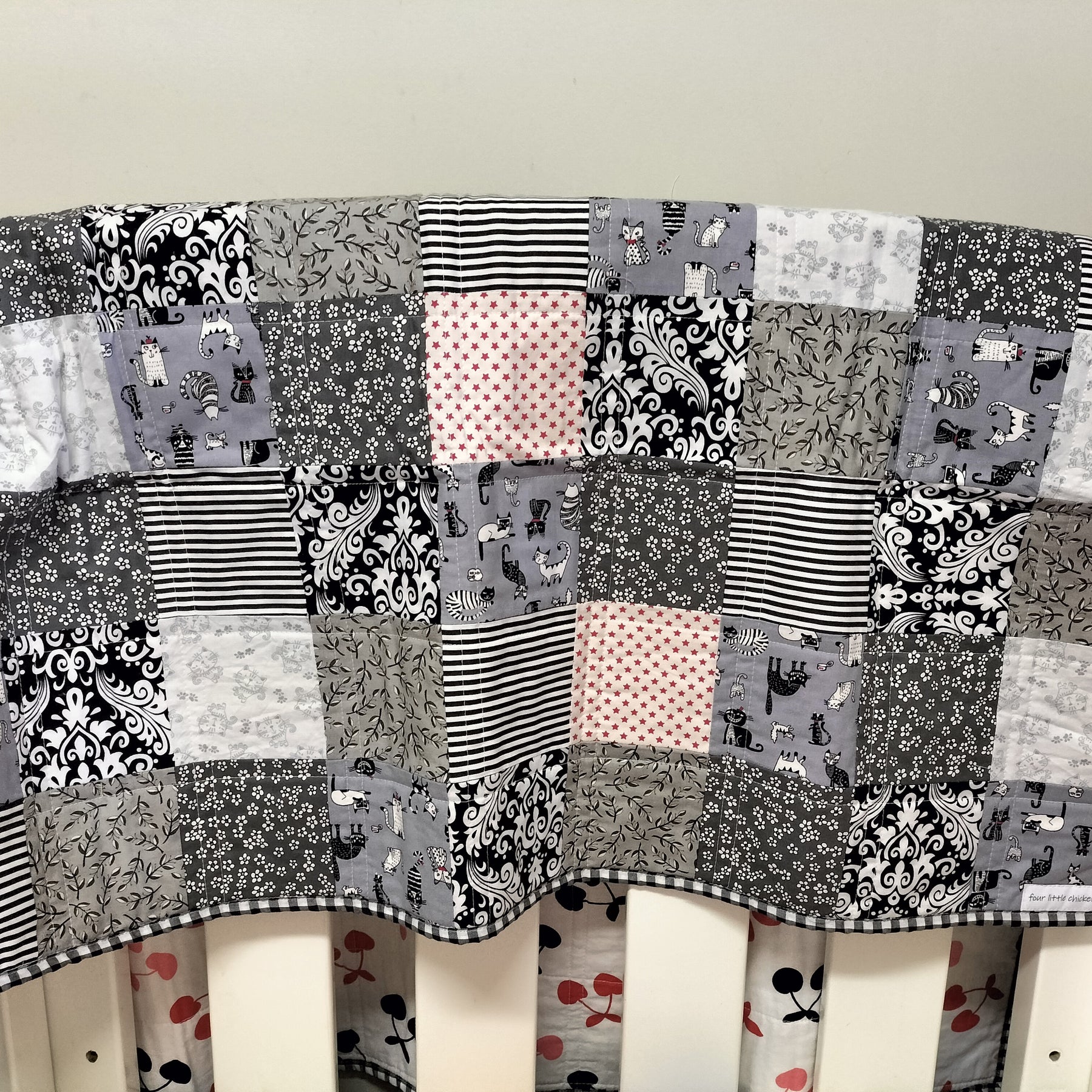 Whimsical Cat Cotton Patchwork Quilt