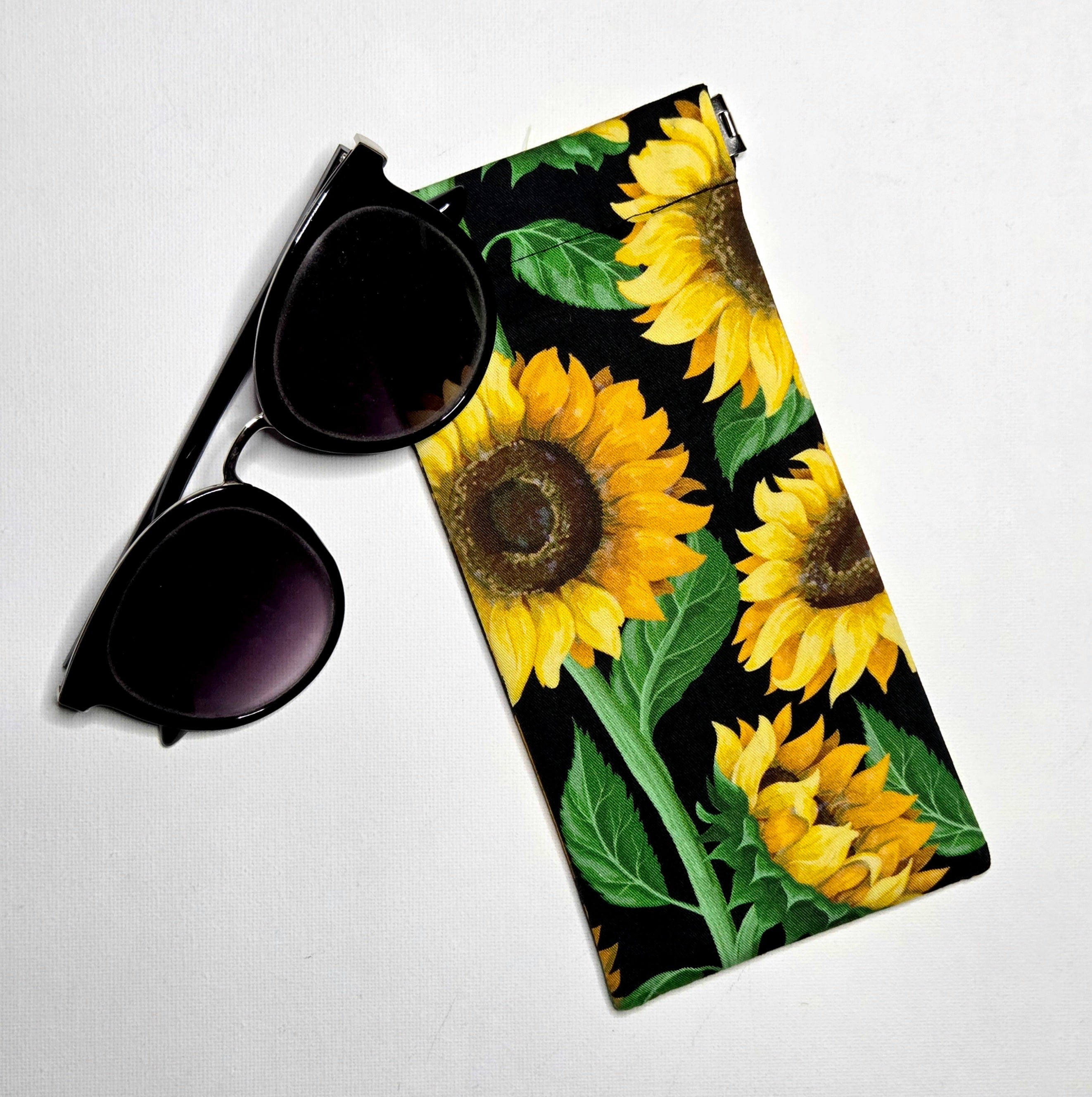 Sunglasses Pouch with a pretty sunflower design