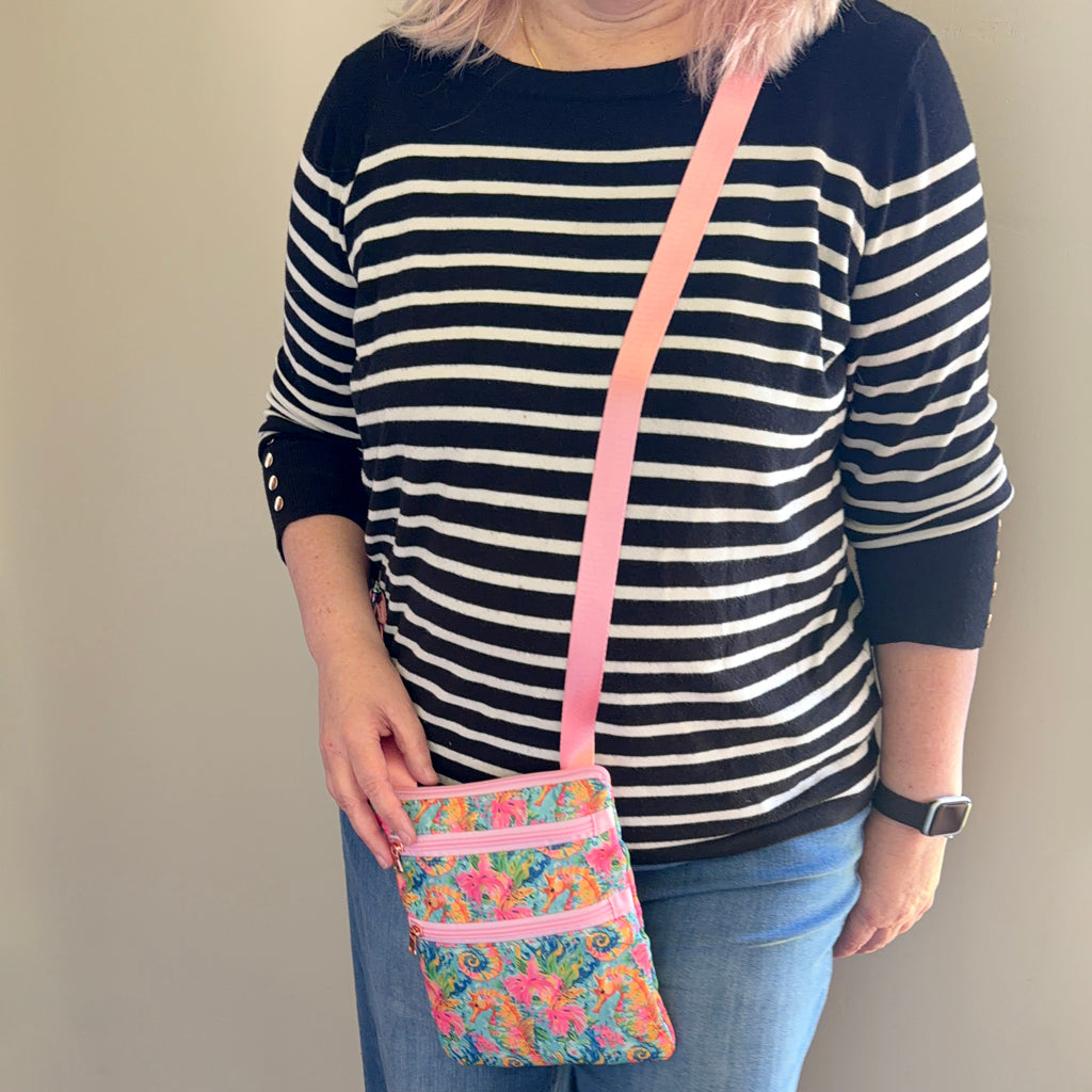 Handmade Seahorse Crossbody Bag | 3 Zip Festival & Everyday Bag