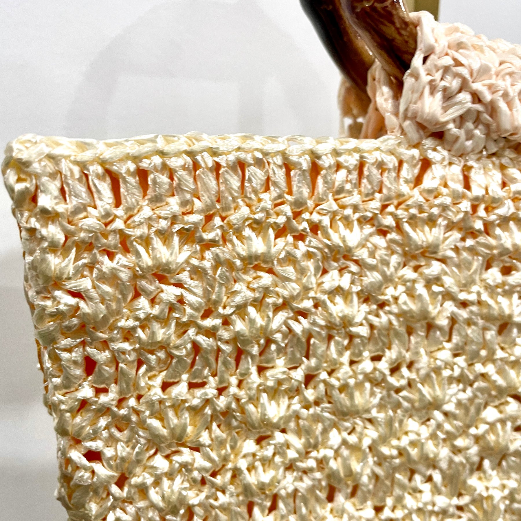 Retro Crochet Straw Handbag, One of a Kind