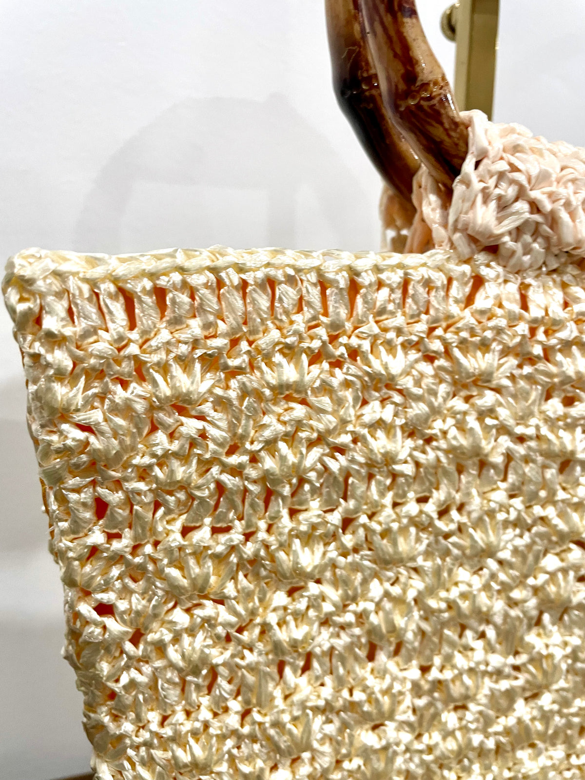 Retro Crochet Straw Handbag, One of a Kind