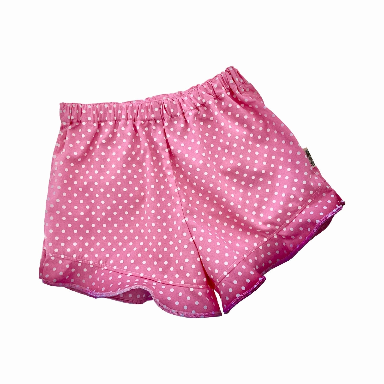 Pink spot frilled shorts