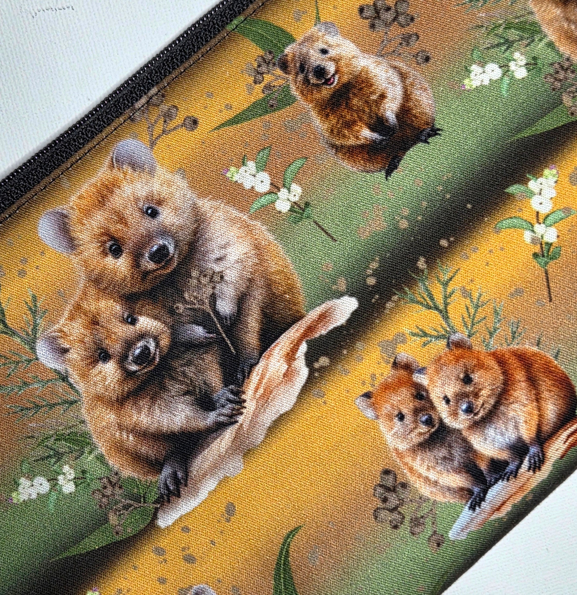 Pencil case in Cute Quokka fabric