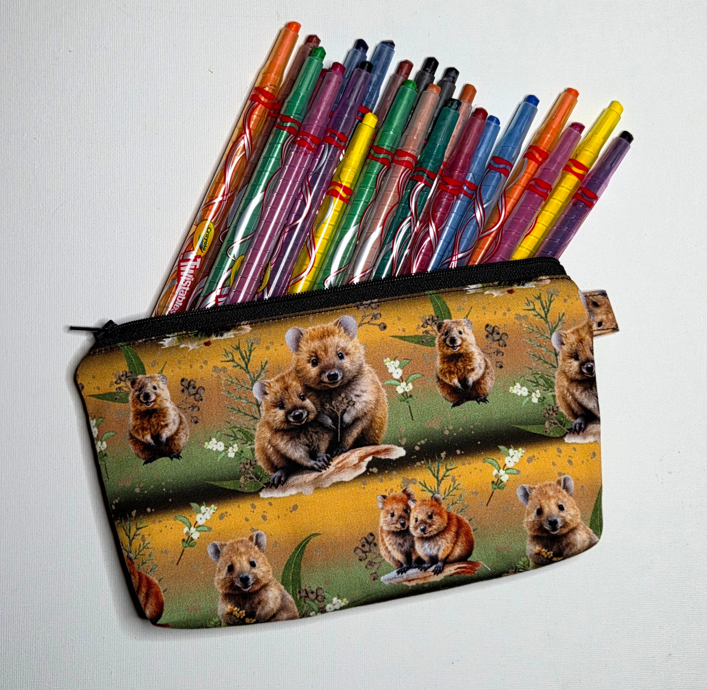Pencil case in Cute Quokka fabric