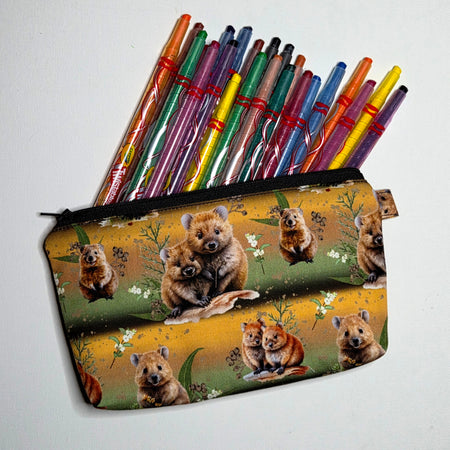 Pencil case in Cute Quokka fabric