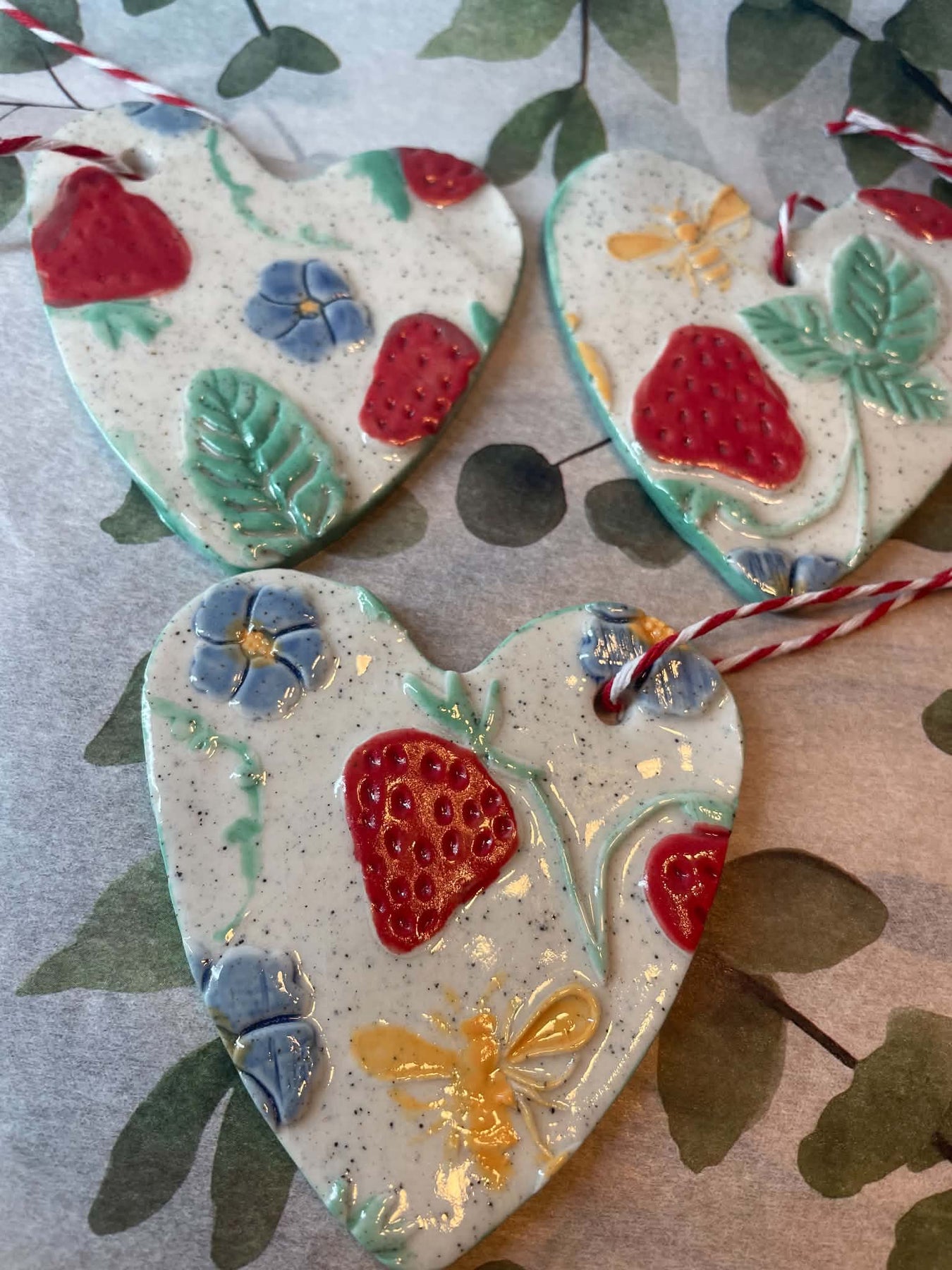 Christmas Strawberry heart decorations