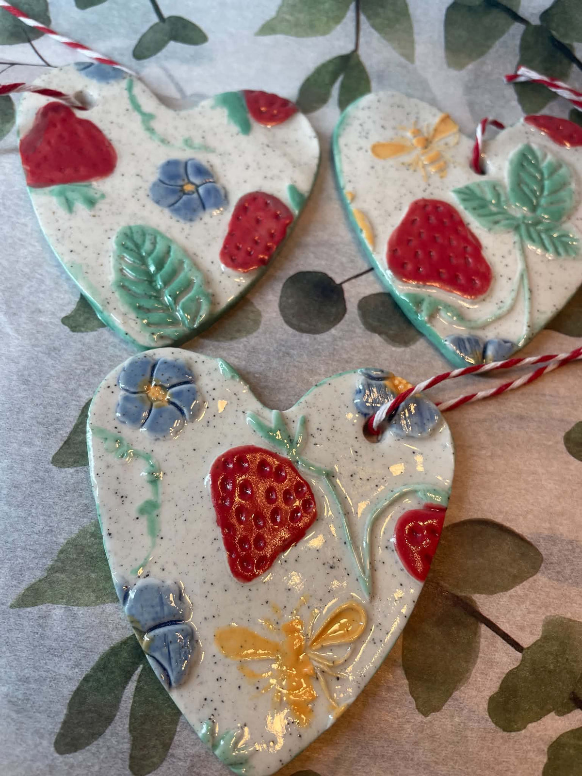 Christmas Strawberry heart decorations