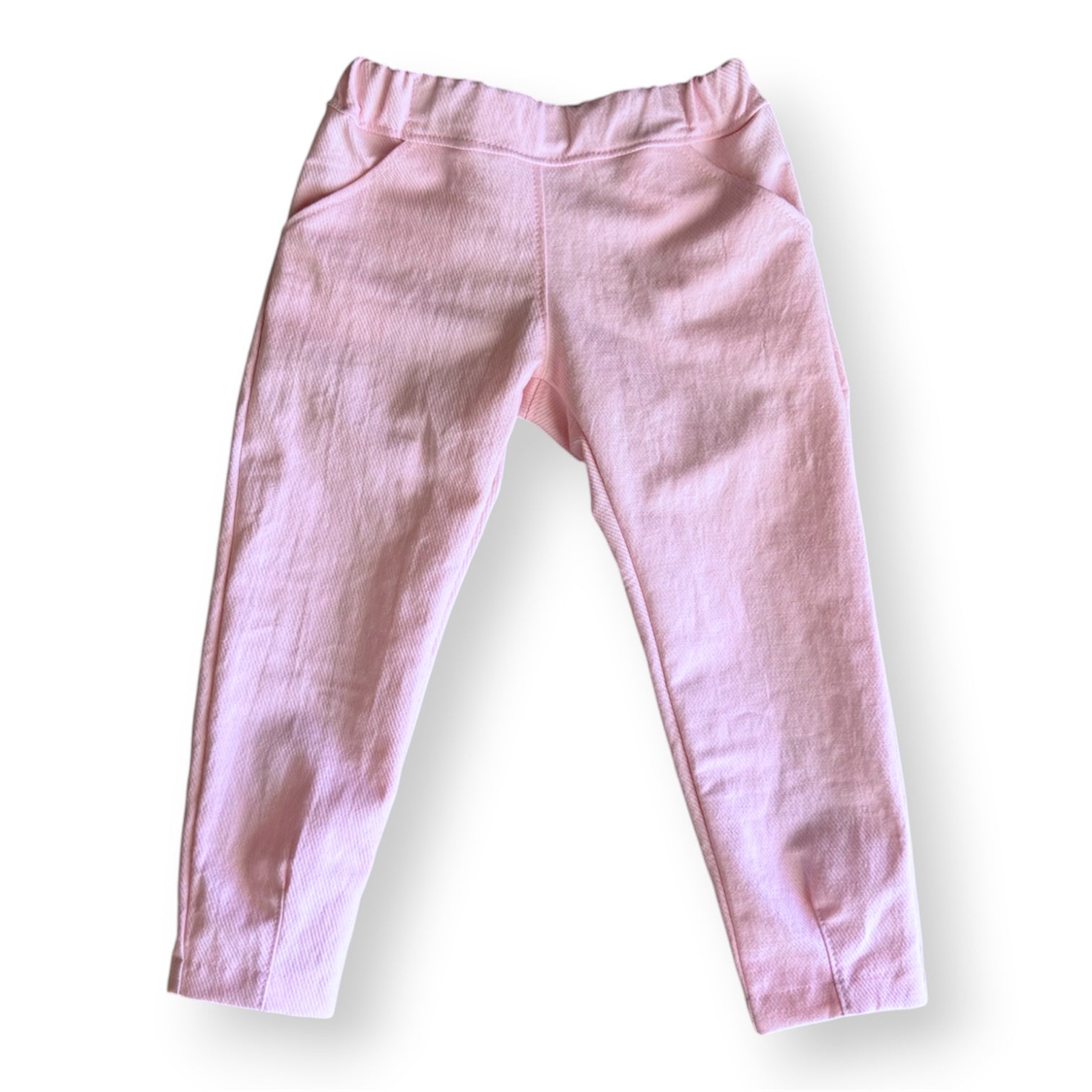 Girls Tapered Dress Pants | Pink Cotton Twill