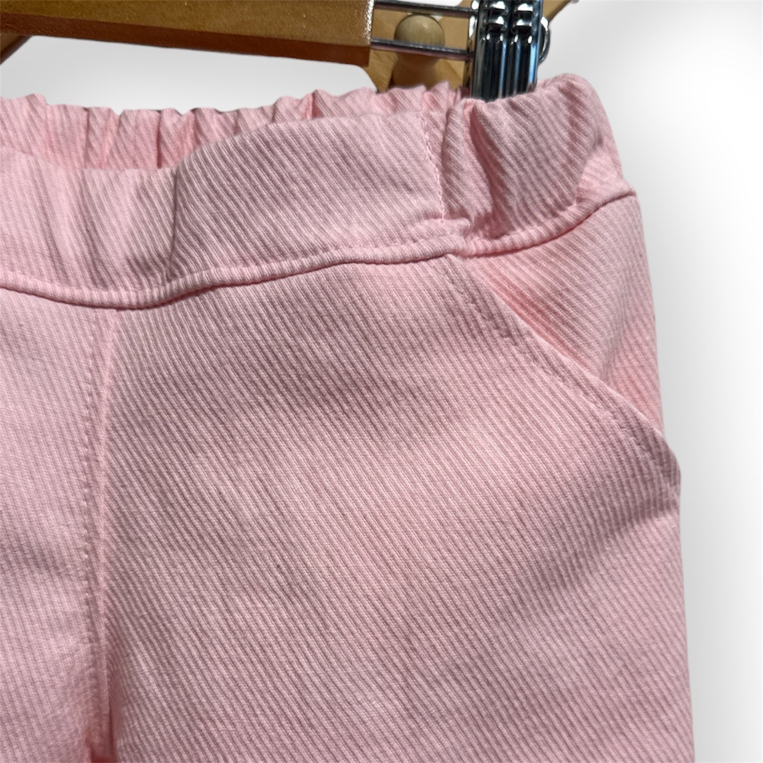 Girls Tapered Dress Pants | Pink Cotton Twill