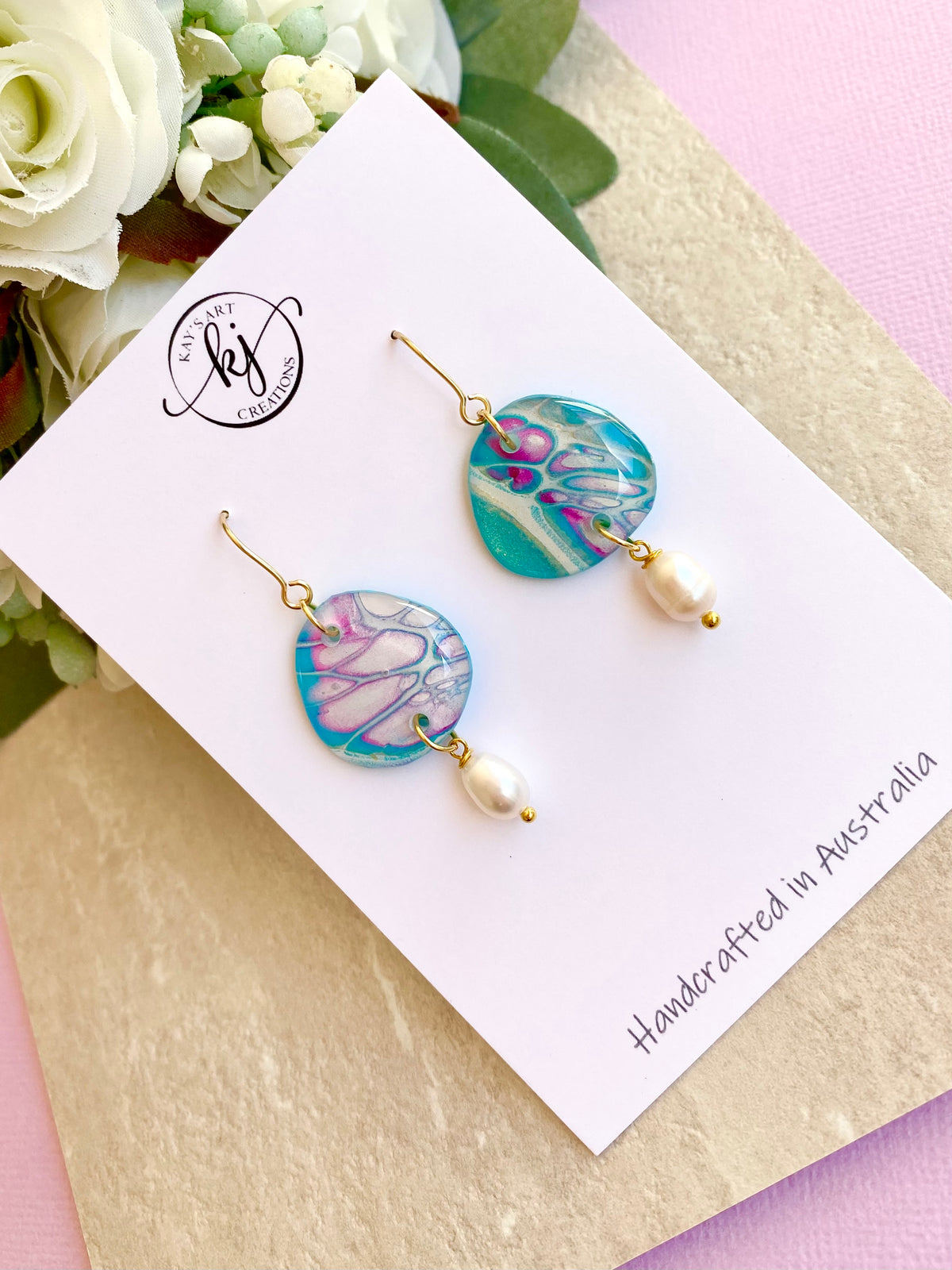 Artisan Freshwater Pearls and Art Earrings