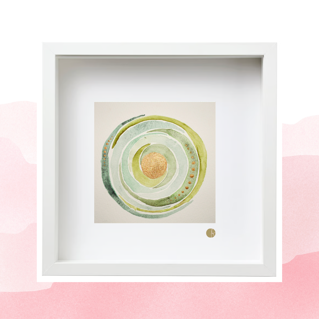 Healing Heart with Crushed Jade Apatite Serpentine