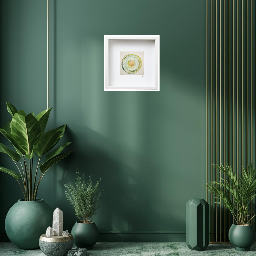 Healing Heart with Crushed Jade Apatite Serpentine