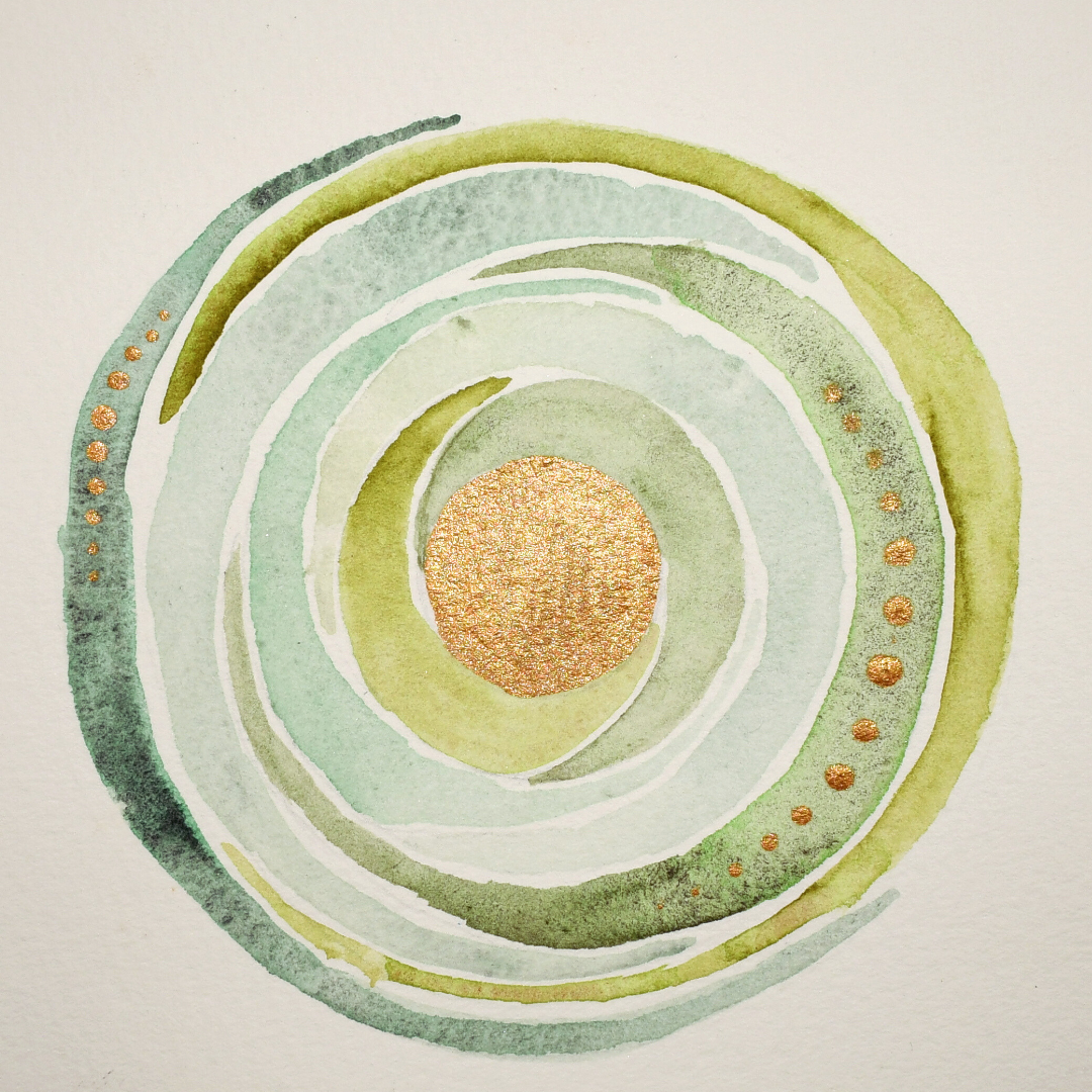 Healing Heart with Crushed Jade Apatite Serpentine