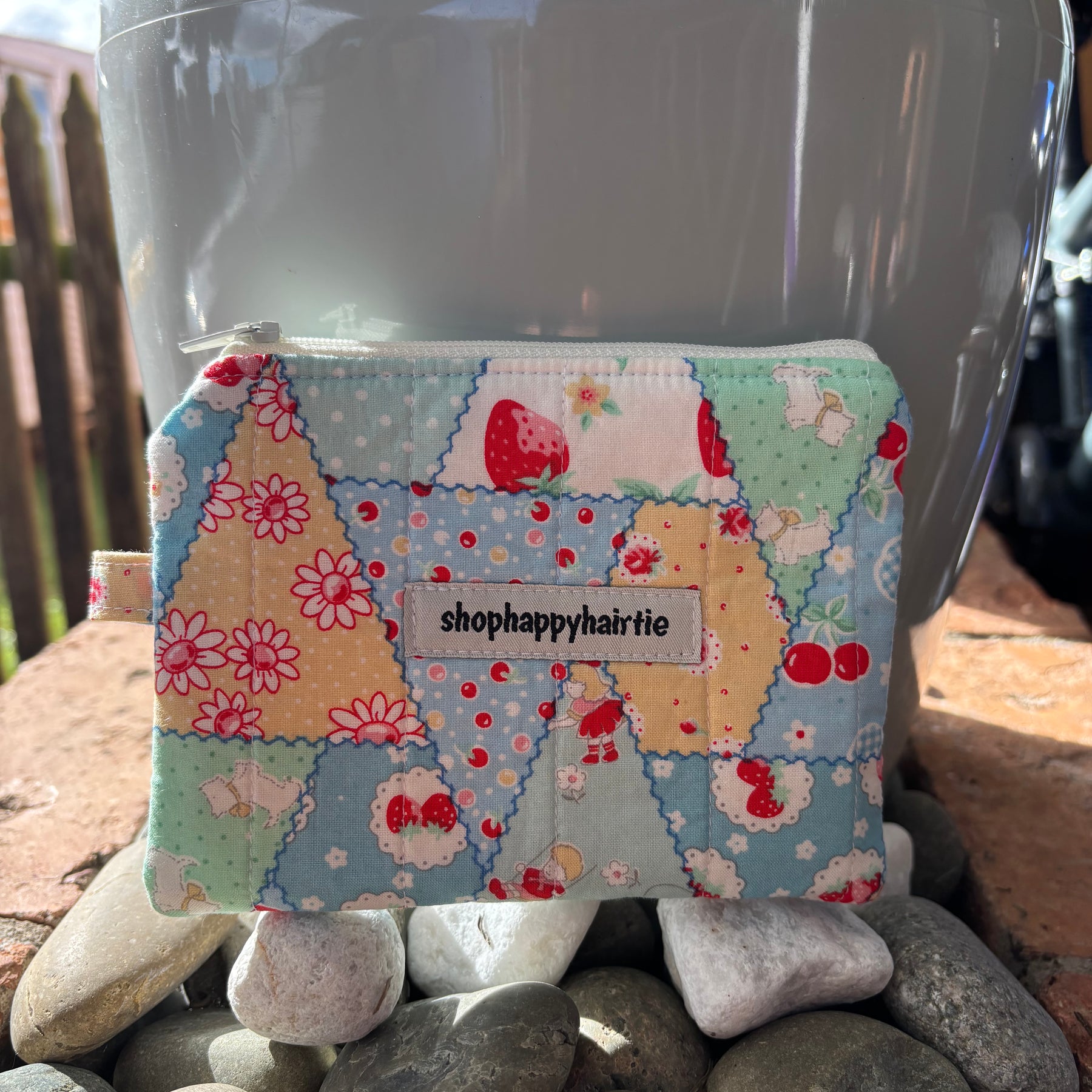 Handmade Quilted Cotton Zipper Pouch | Makeup Bag, Cosmetic Bag & Travel Organiser