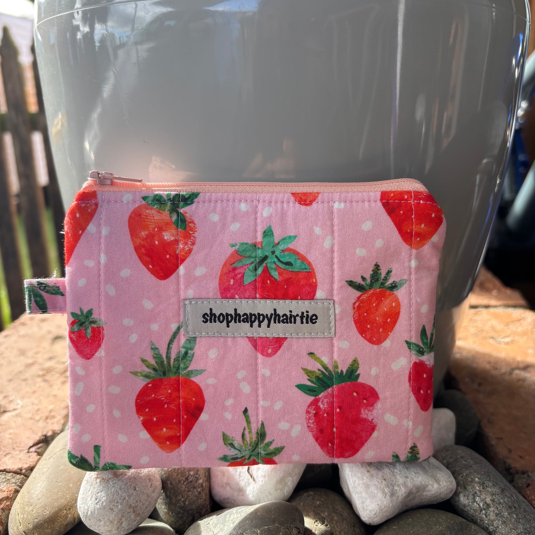 Handmade Quilted Cotton Zipper Pouch | Makeup Bag, Cosmetic Bag & Travel Organiser