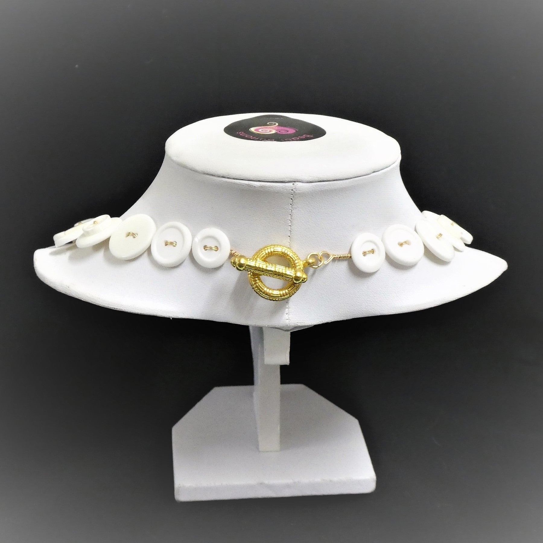 Button necklace - White Night