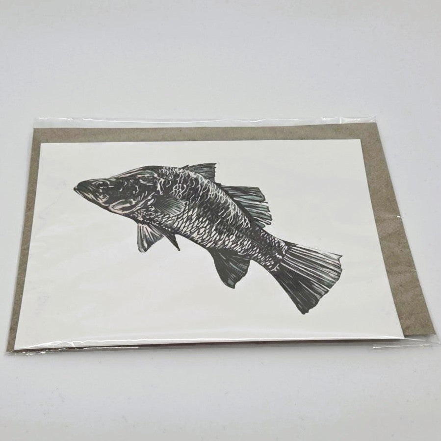 Barramundi Greeting Card (blank) -recycled paper envelope
