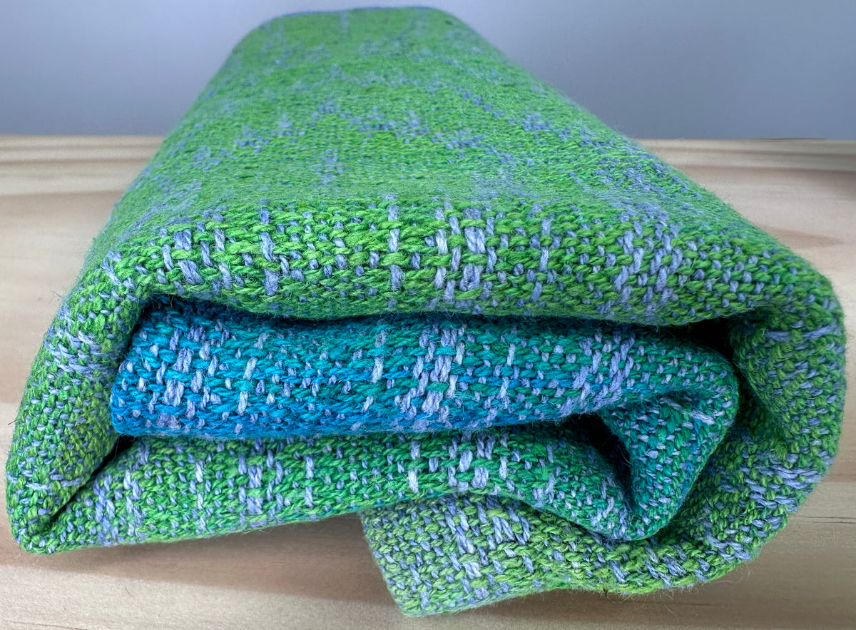 Hand-Dyed and Handwoven Linen/Cotton Tea Towels (Lilac Weft)
