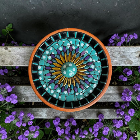Mosaic Bee Bath.
