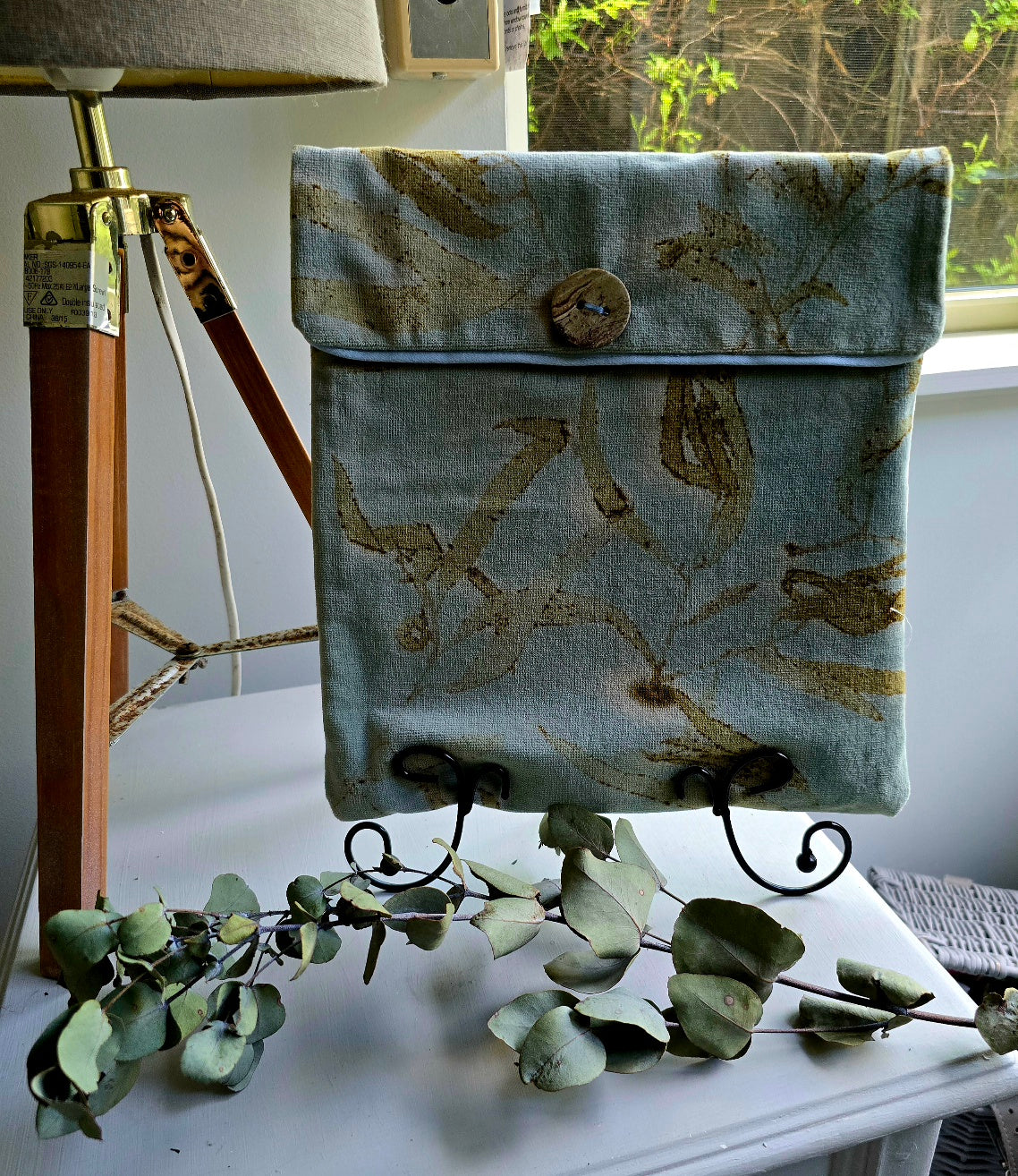Eco-Printed Velvet Pouch