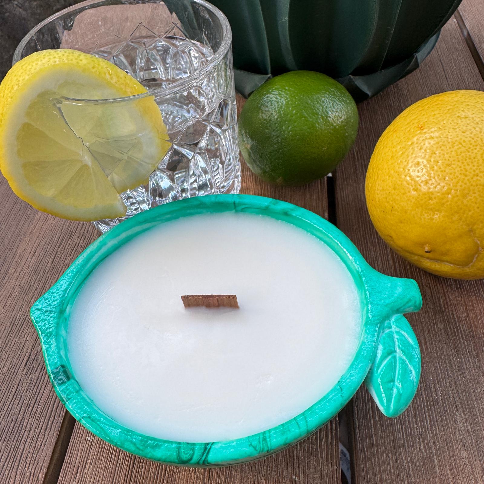 Concrete lime bowl candle with lime fragrance