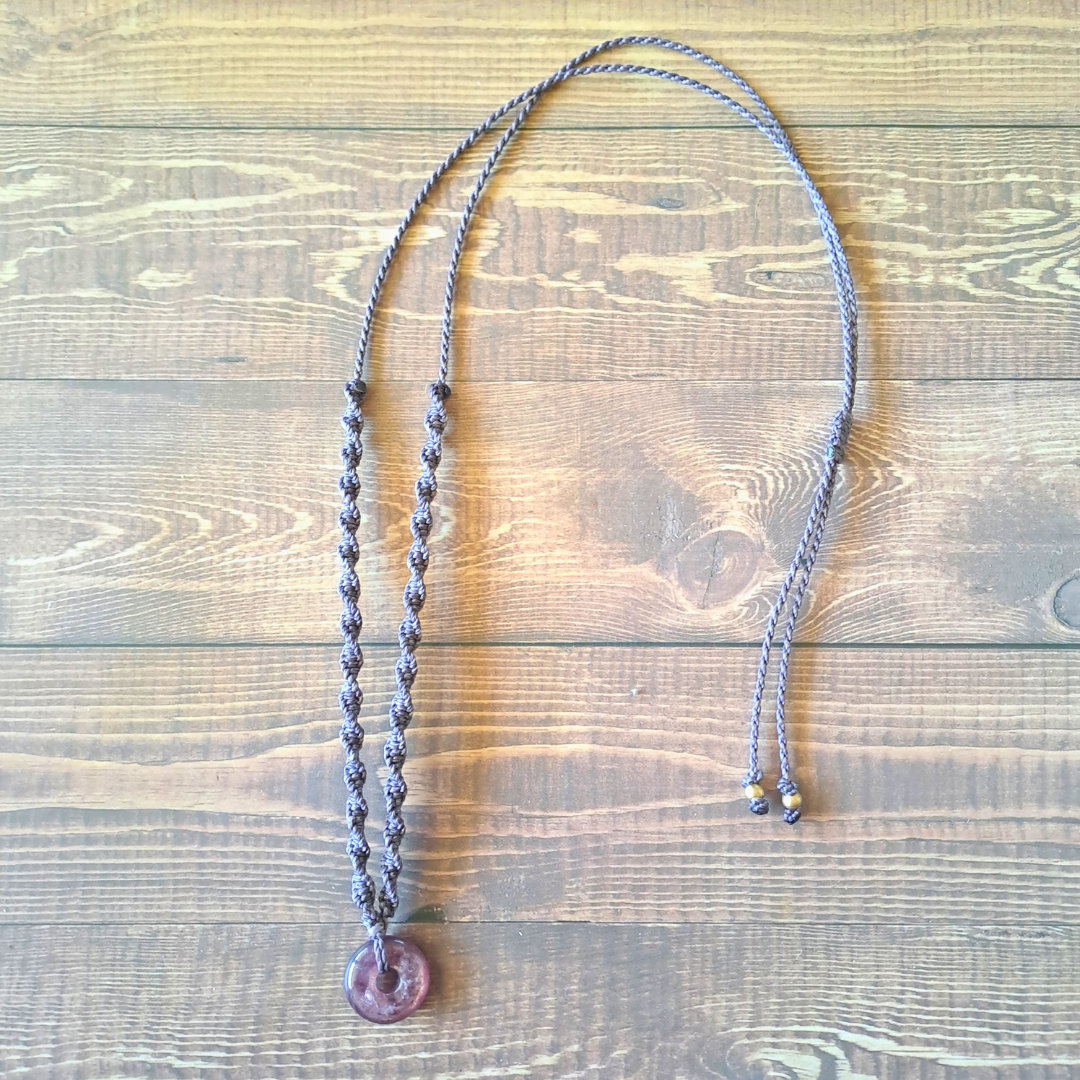 Lepidolite Micro Macramé Necklace