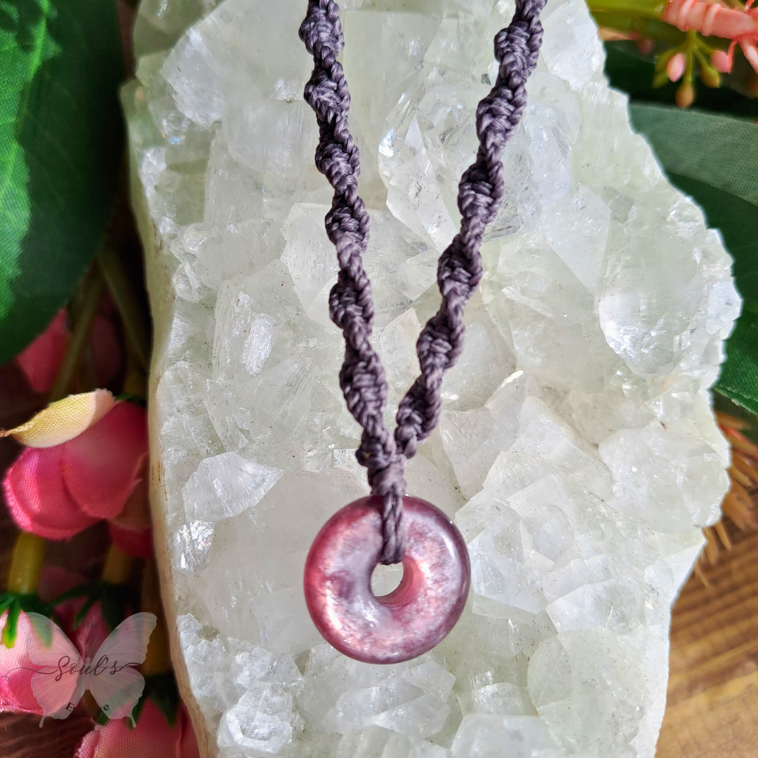 Lepidolite Micro Macramé Necklace