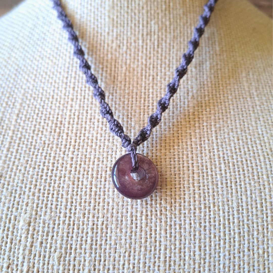 Lepidolite Micro Macramé Necklace