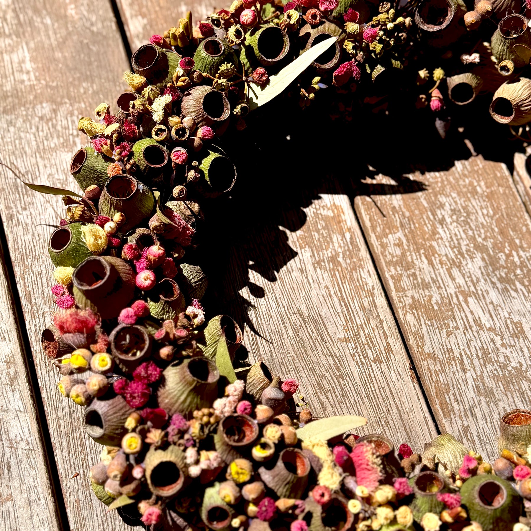 Australian Gumnut Wreath | Handmade Native Floral Wreath | Dried Eucalyptus & Gumnut Decor | Rustic Botanical Door Wreath | bushland Jewels