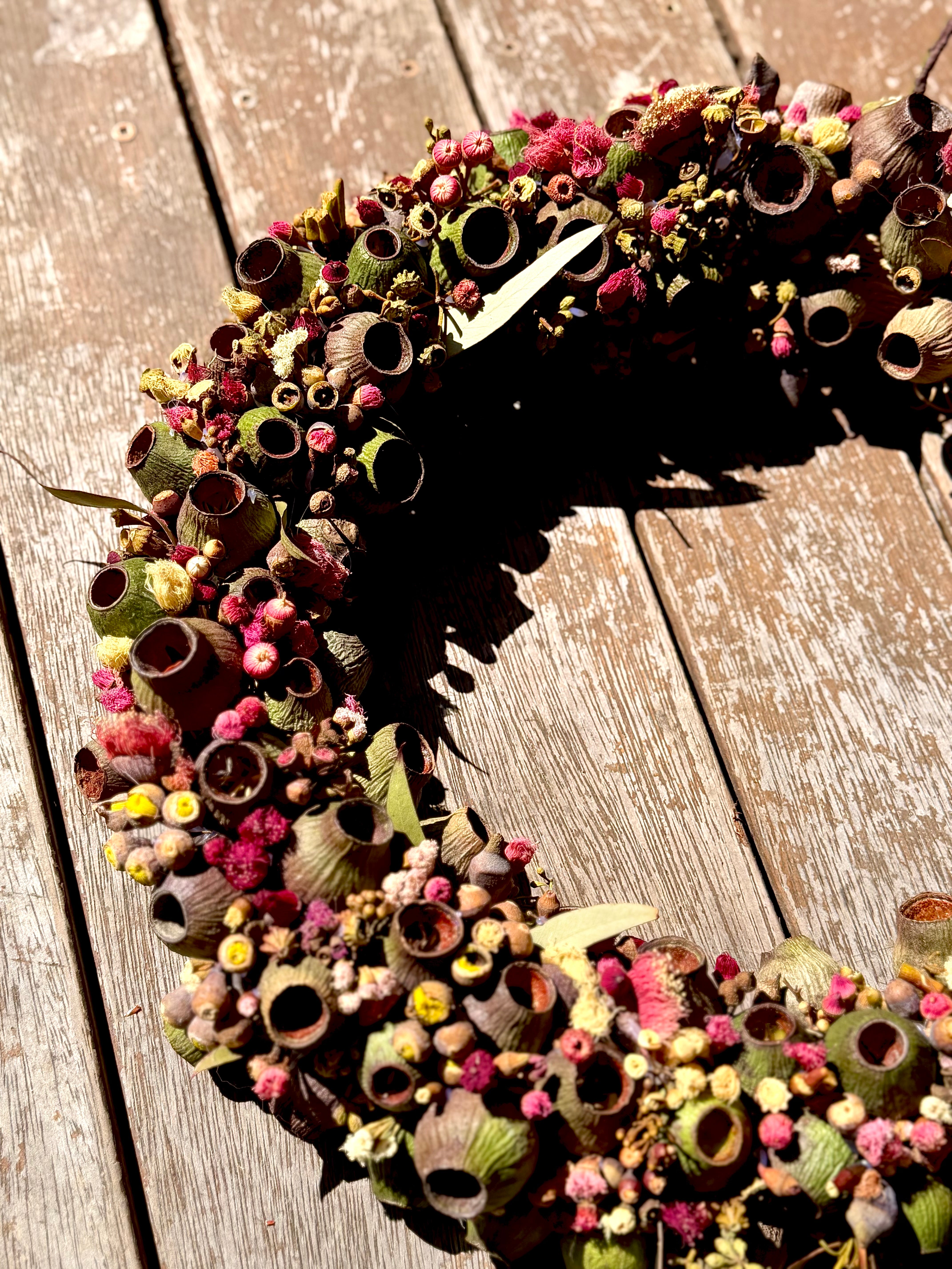 Australian Gumnut Wreath | Handmade Native Floral Wreath | Dried Eucalyptus & Gumnut Decor | Rustic Botanical Door Wreath | bushland Jewels