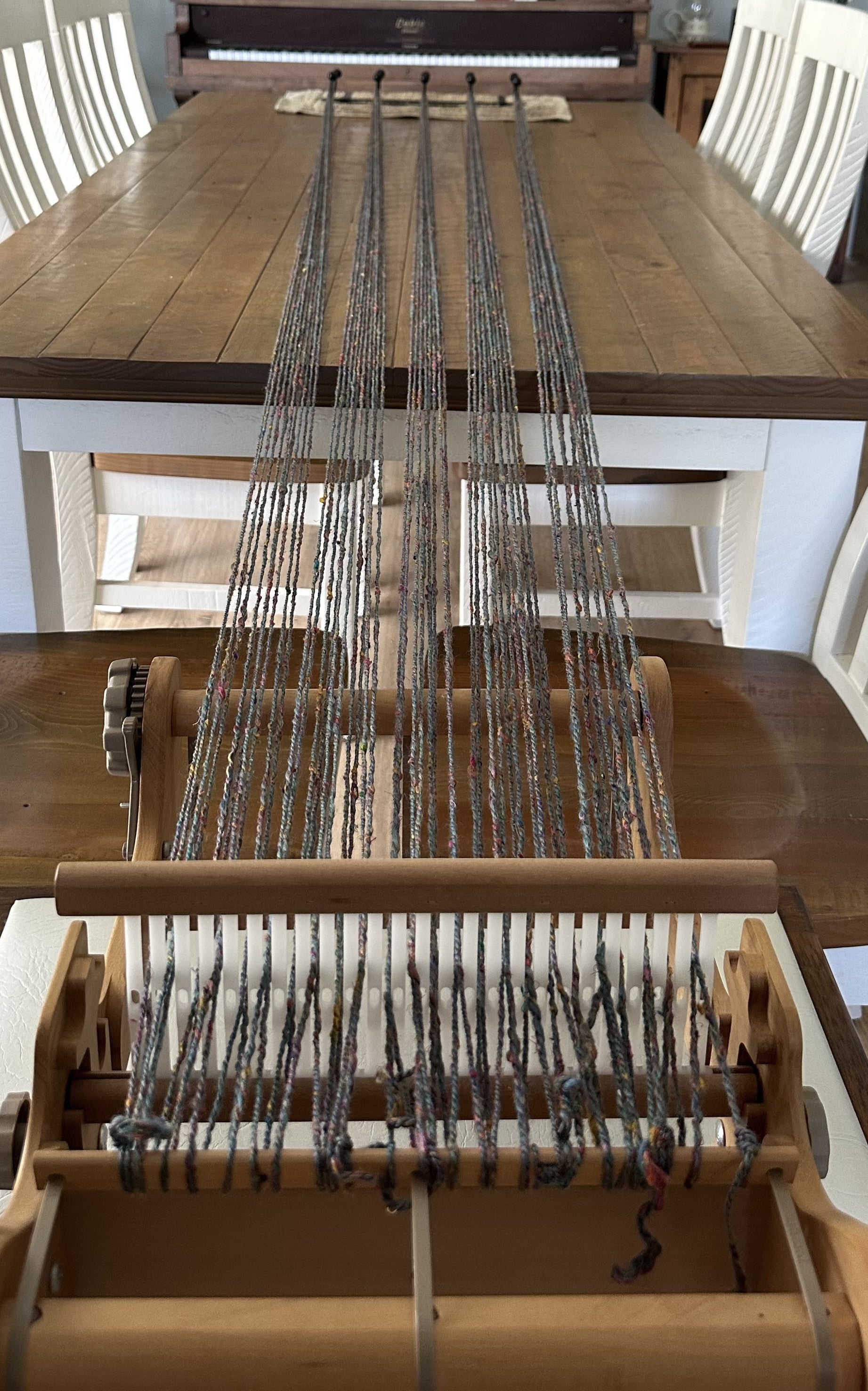 'Boho Scrappy' Handspun Natural Fibres Woven Scarf