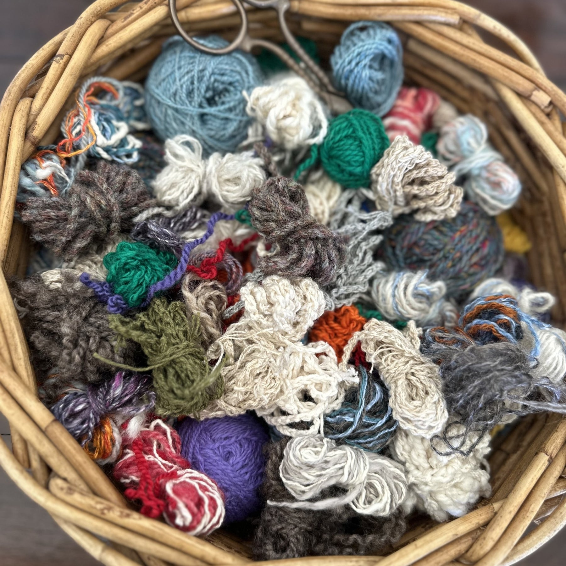 'Boho Scrappy' Handspun Natural Fibres Woven Scarf