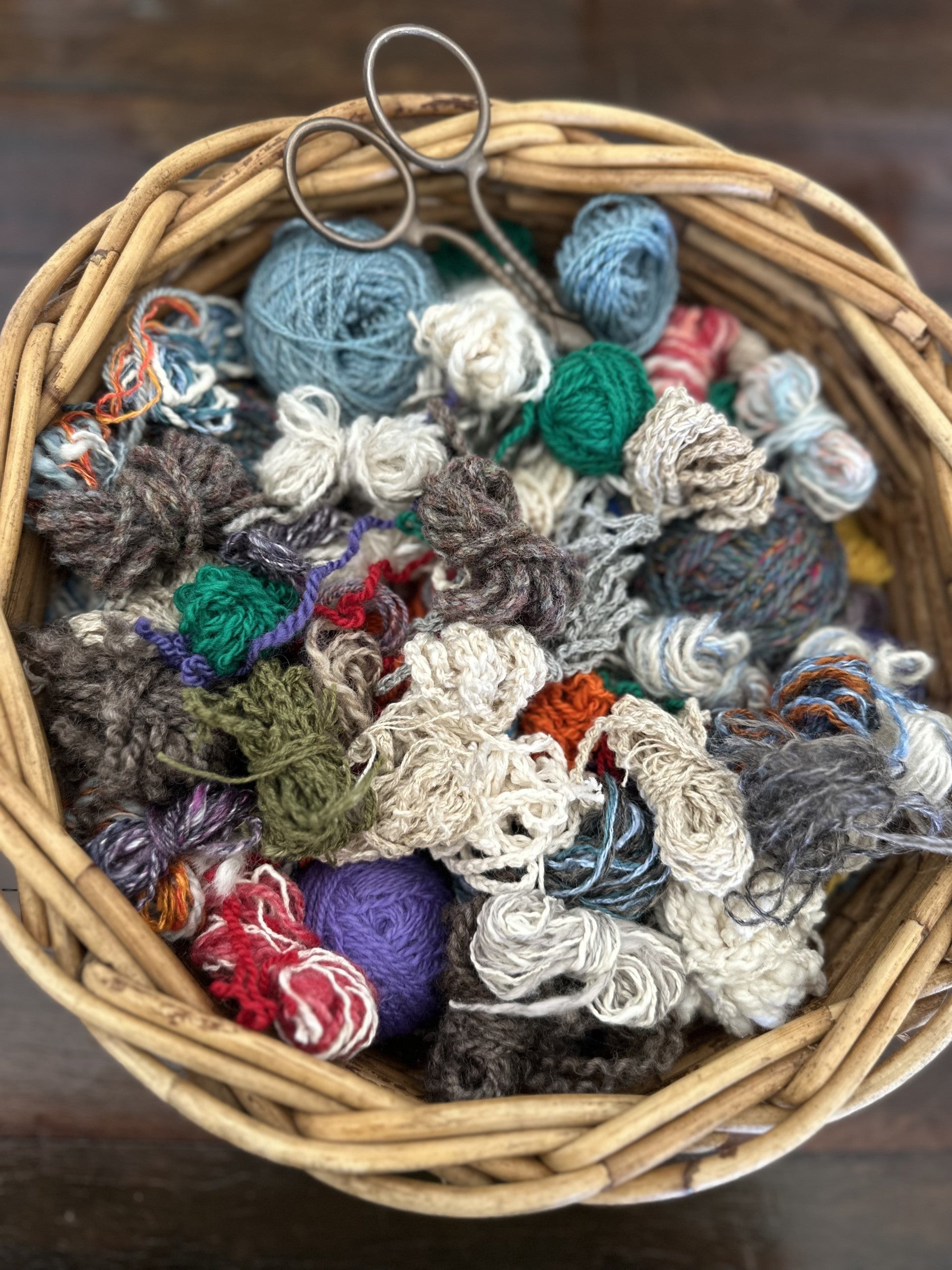'Boho Scrappy' Handspun Natural Fibres Woven Scarf