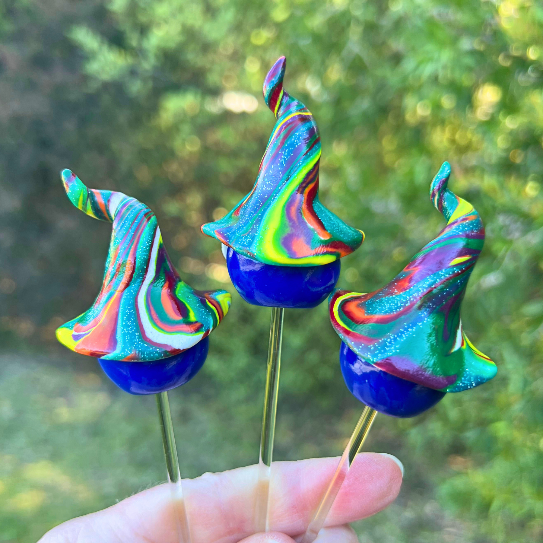 Whimsical polymer clay gnome trio - Dibble, Fibble & Hoot