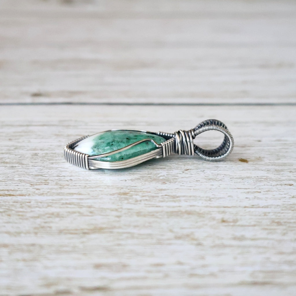 Sterling Silver Emerald Pendant ~ May Birthstone ~ Talisman of Love and Compassion