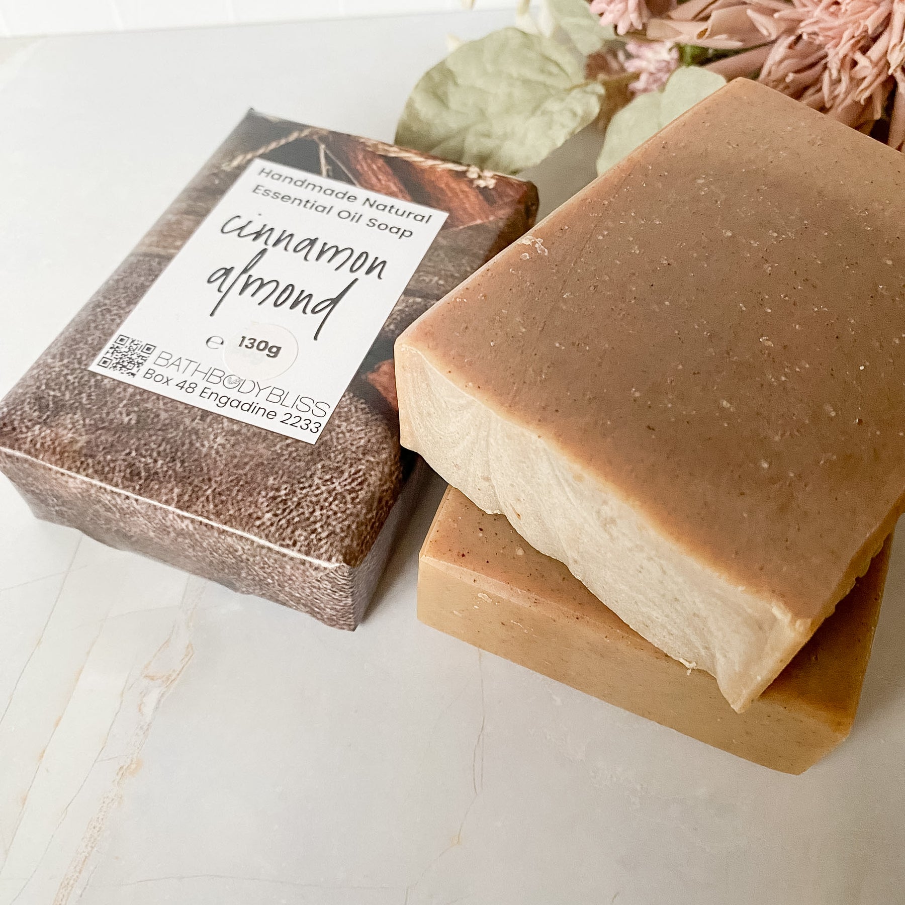 Cinnamon Almond - Handmade Vegan Essential Oil Soap with Almond Meal