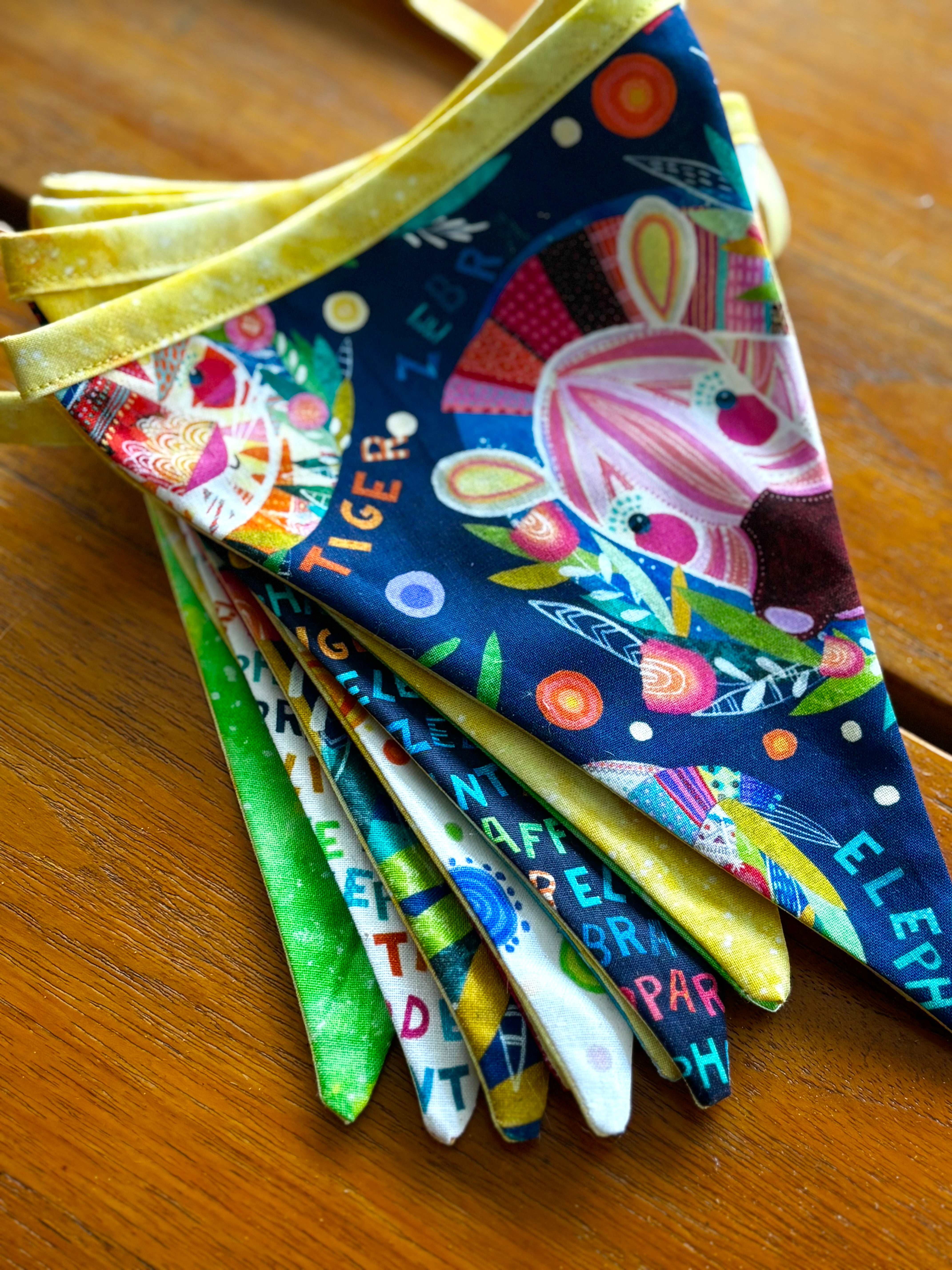 Sustainable Party Time Bunting 12 Flags Double Sided & 3 Metres Long