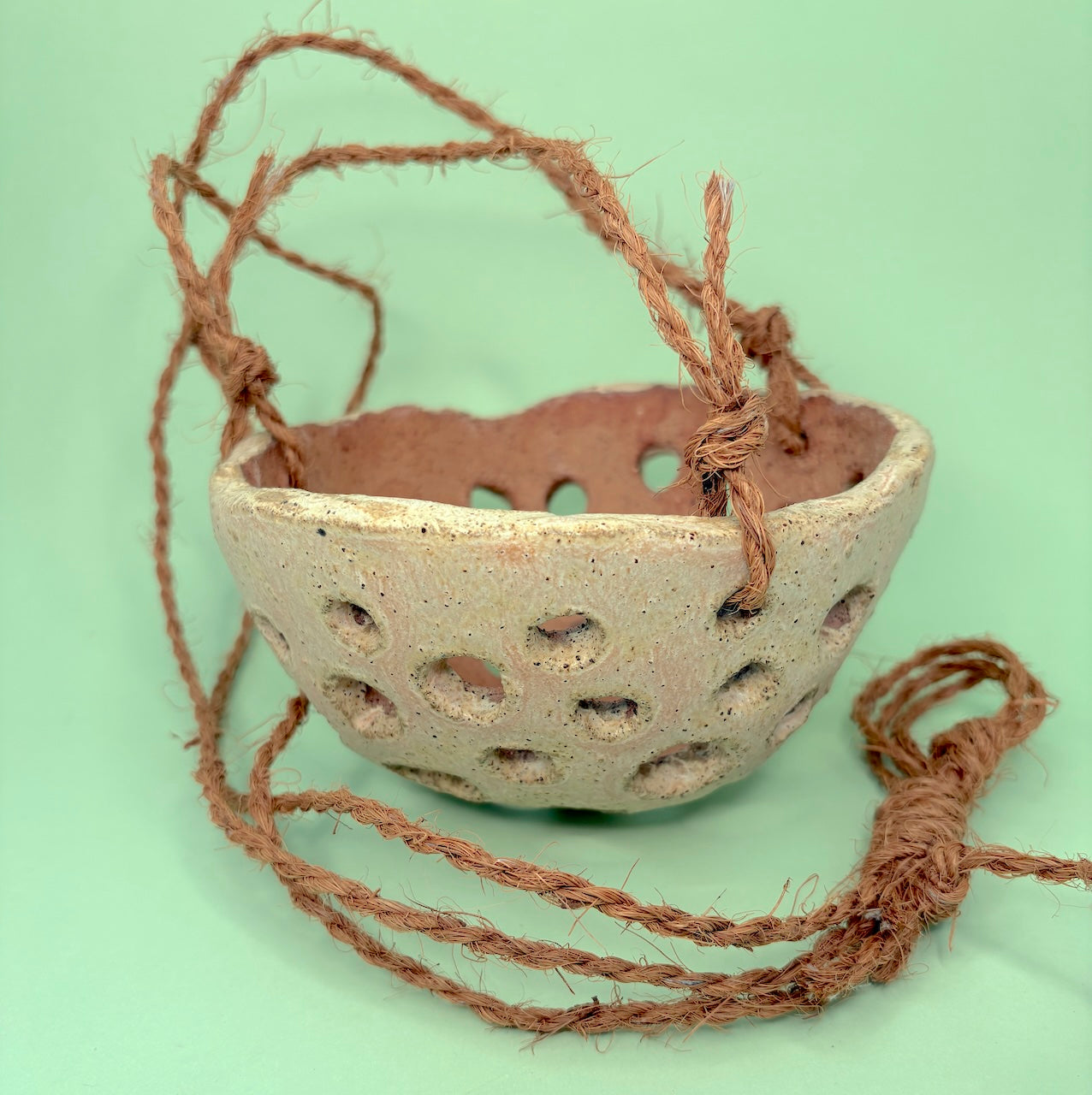 Ceramic dome hanging orchid pot