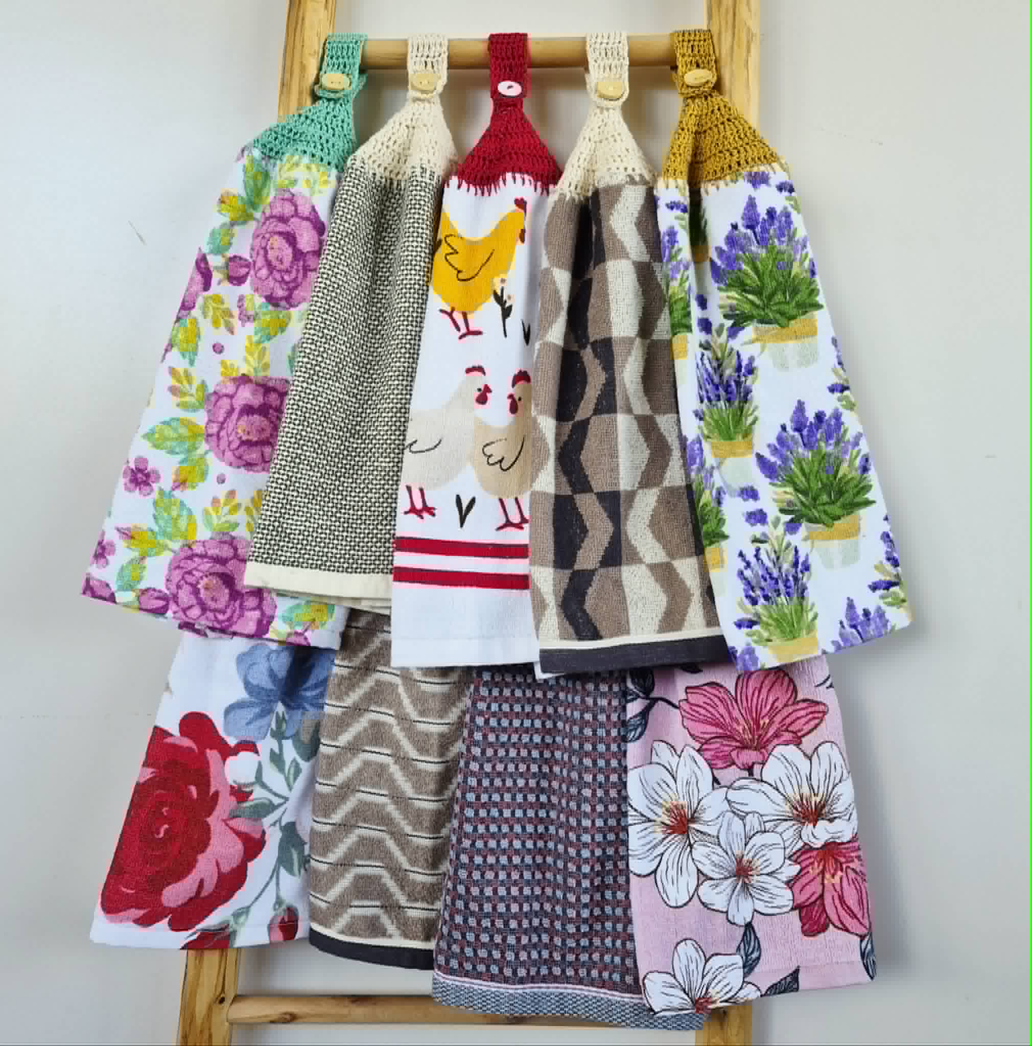 Kitchen Hand Towel | Hanging | Cotton | SINGLE LAYER | 9 Styles - 10-18