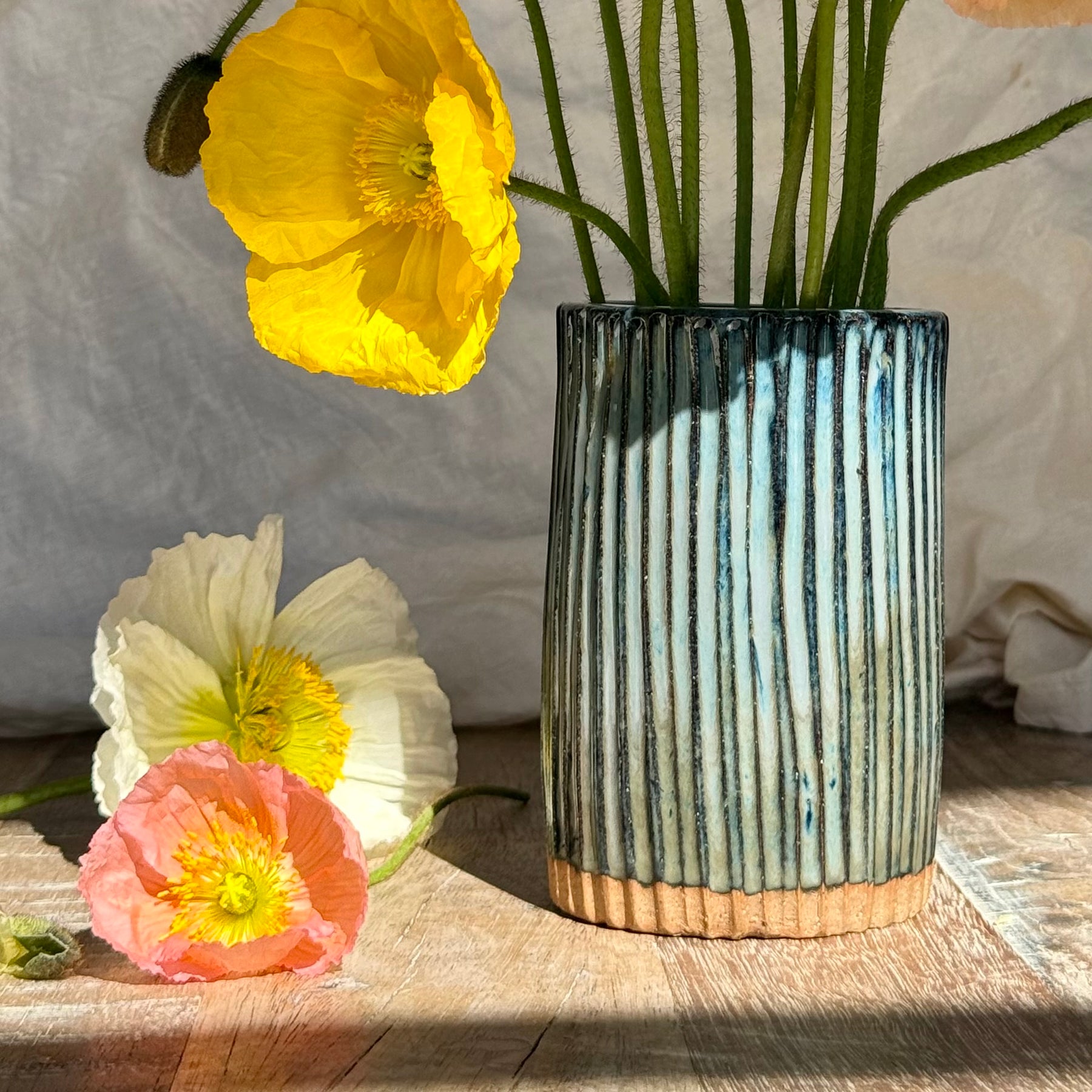 Sunday Tall | Handmade Ceramic Flower Vase + Flower Frog