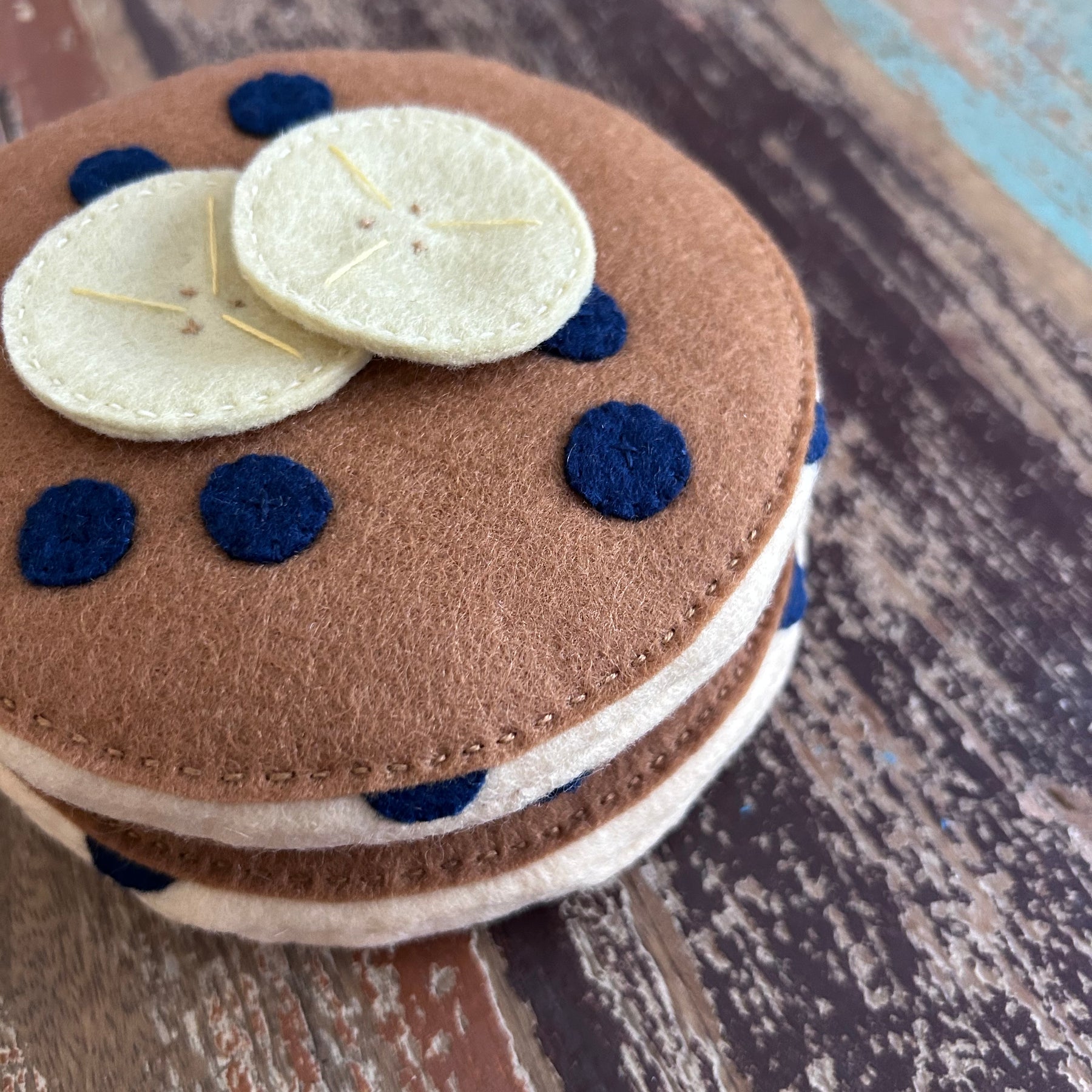 Felt play blueberry pancakes, toddler gift