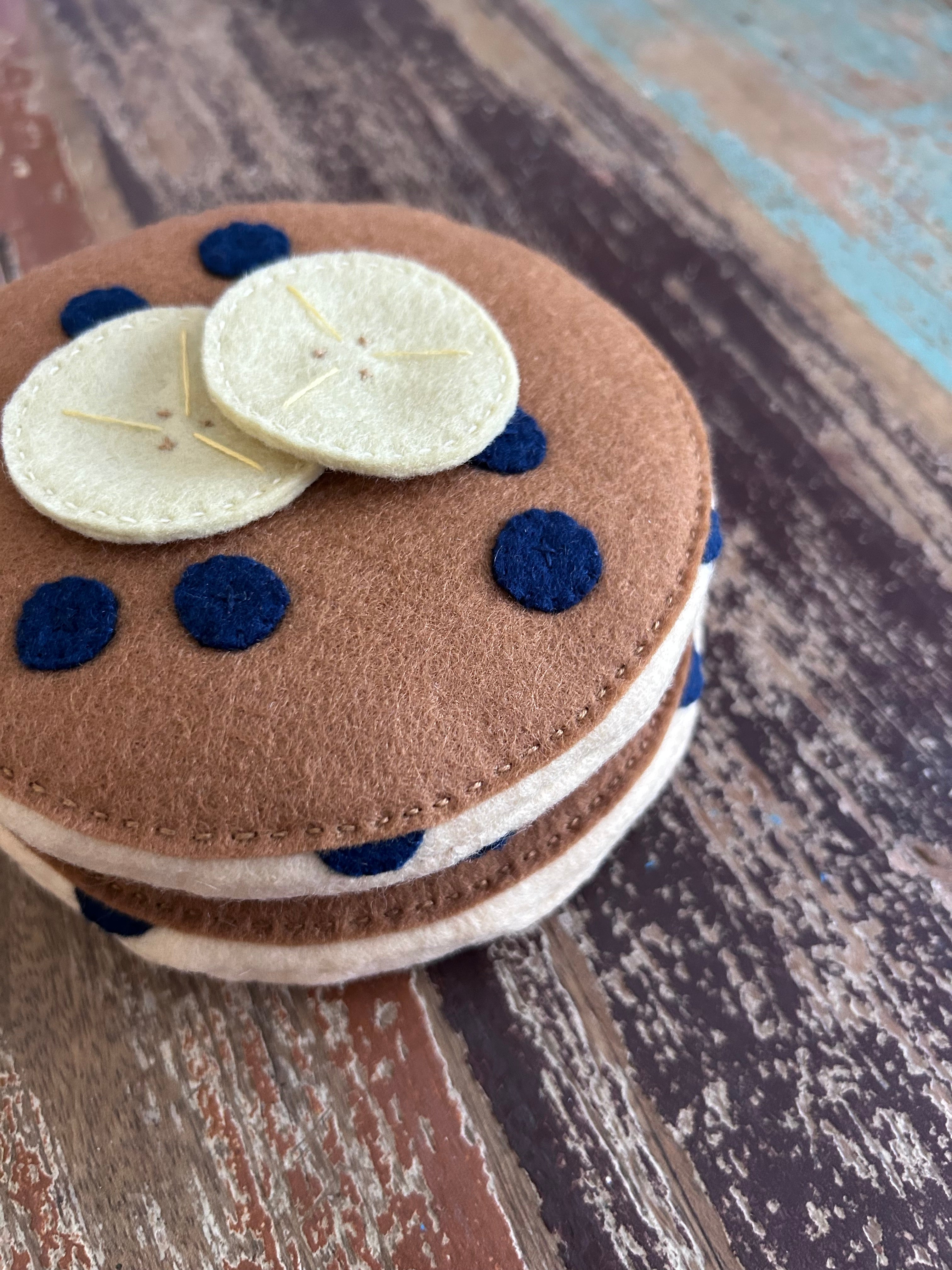 Felt play blueberry pancakes, toddler gift