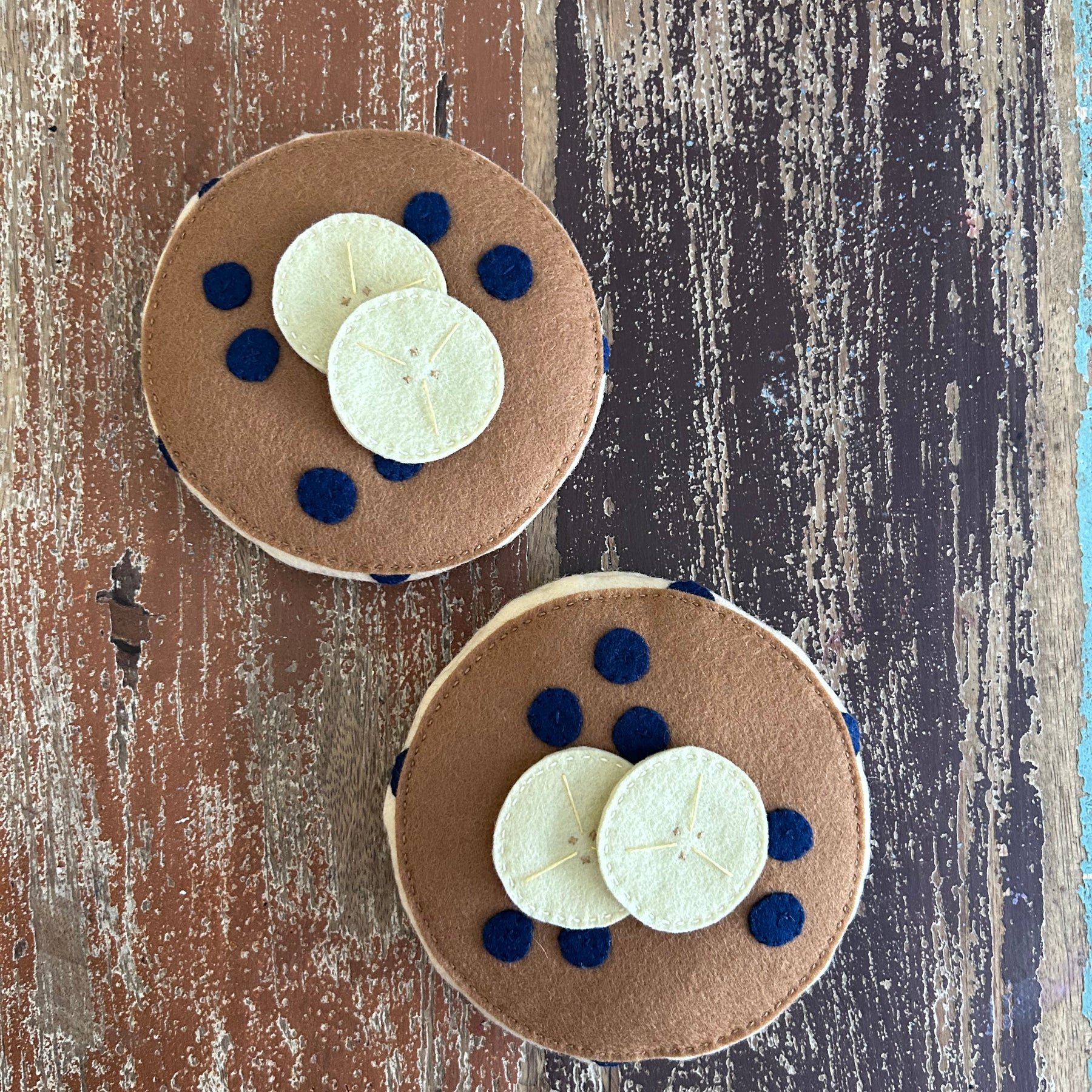 Felt play blueberry pancakes, toddler gift