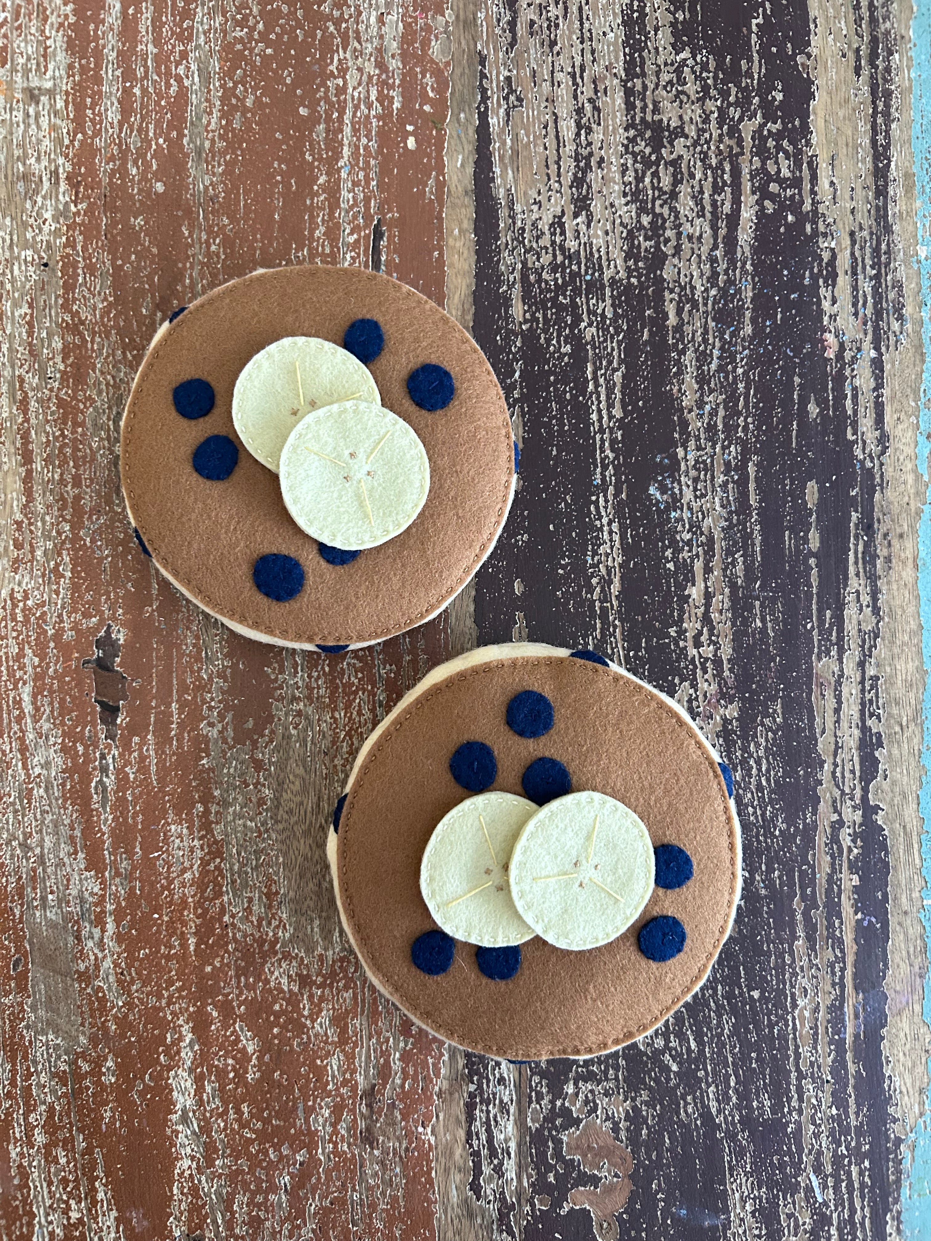 Felt play blueberry pancakes, toddler gift