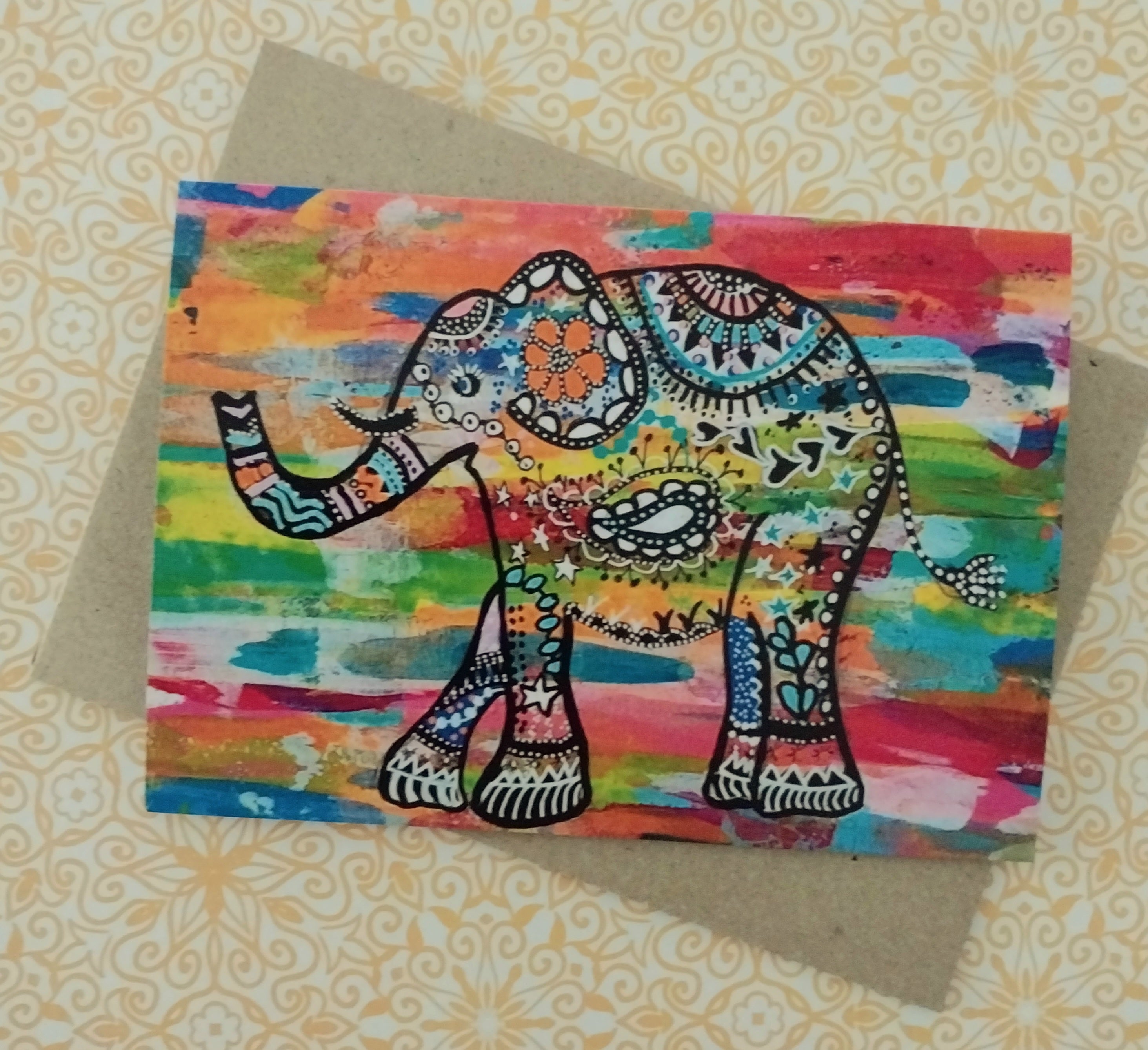 Baby Elephant Blank Greeting Card
