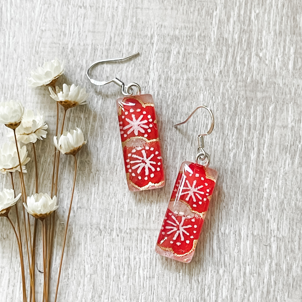 Cherry Blossom "season" Earrings • Handmade "One of a Kind" Dangle Earrings