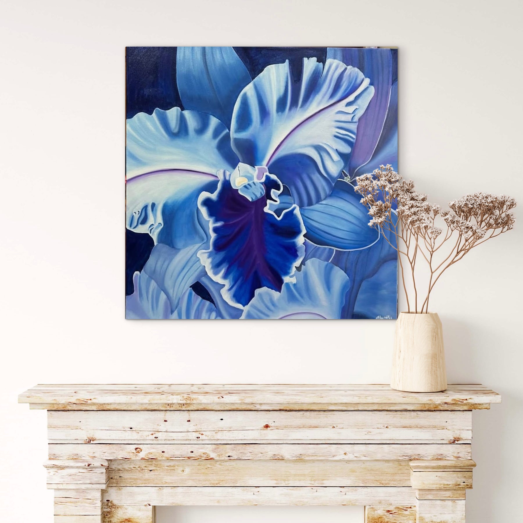 "Azure Whisper" - Orchid - Original Oil Painting - Hand Painted