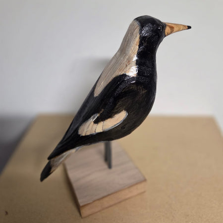 Hand carved Wooden Magpie Sculpture