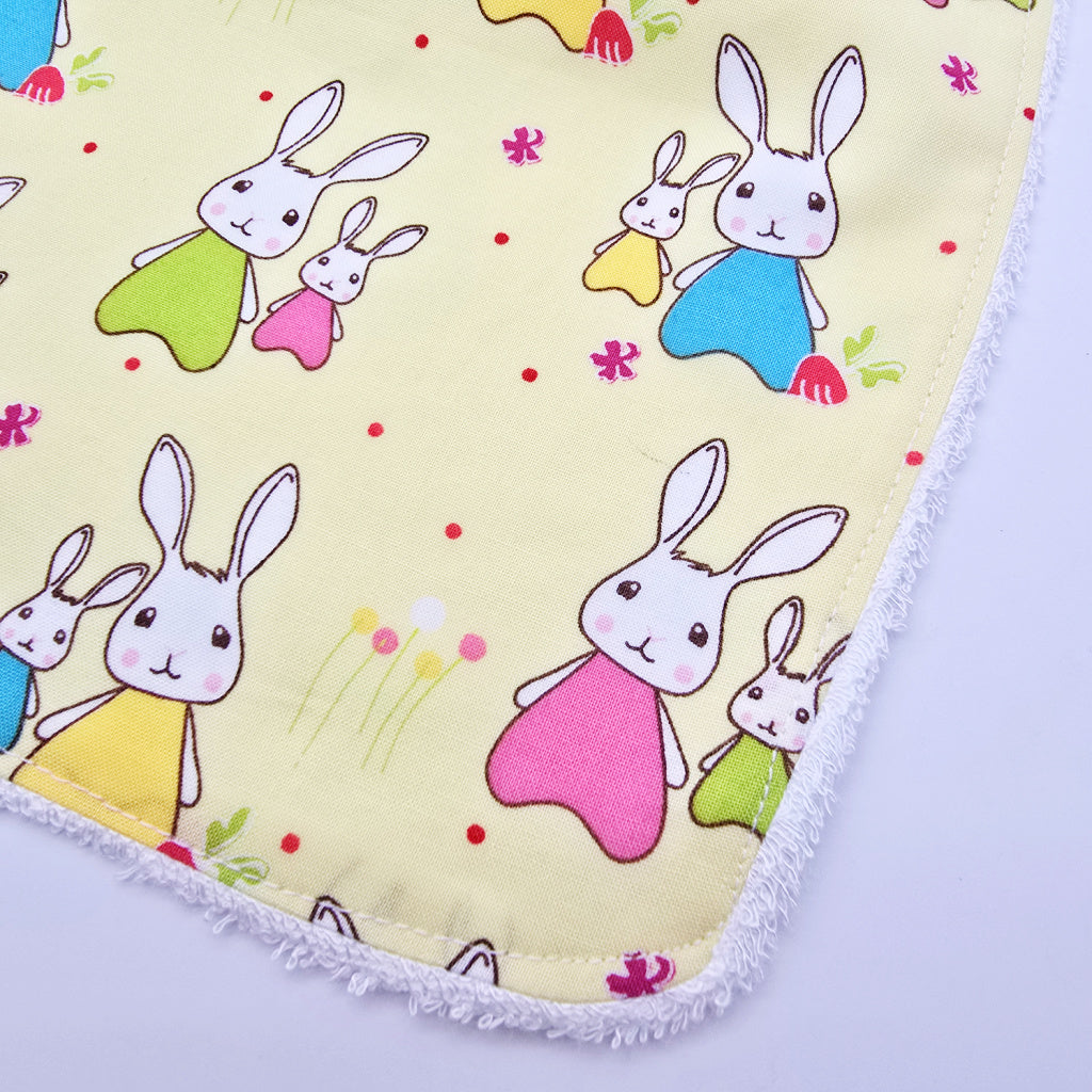 Baby Bib and Bandanna Set Yellow Bunny Fabric