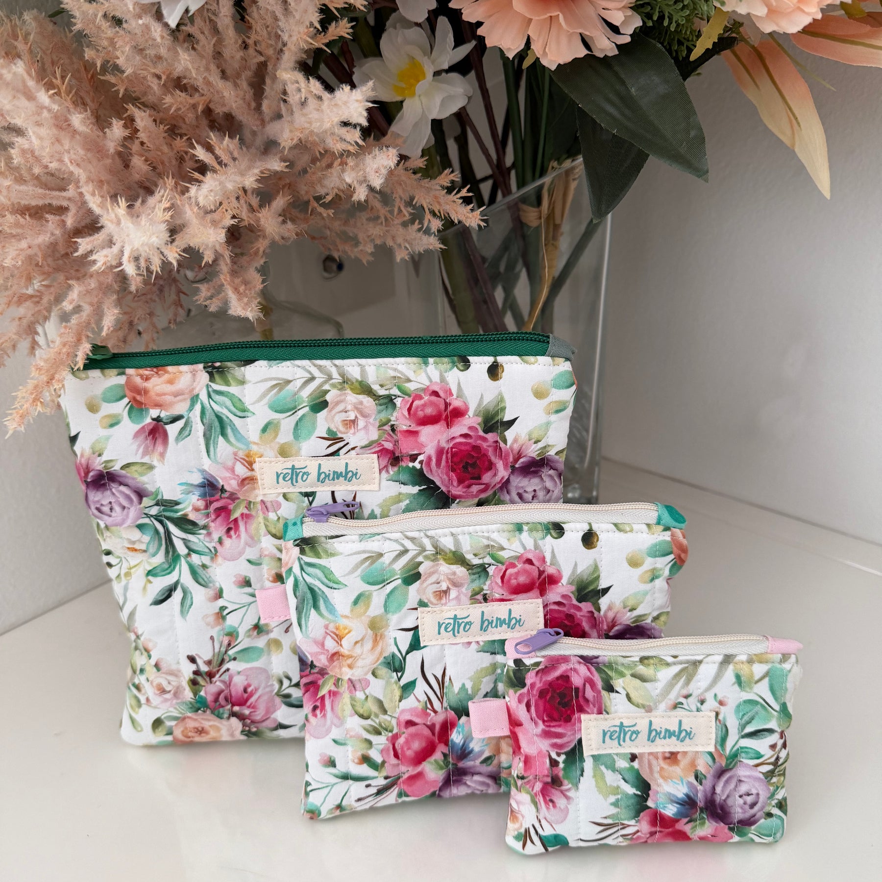 Medium Quilted Pouch - Various Designs